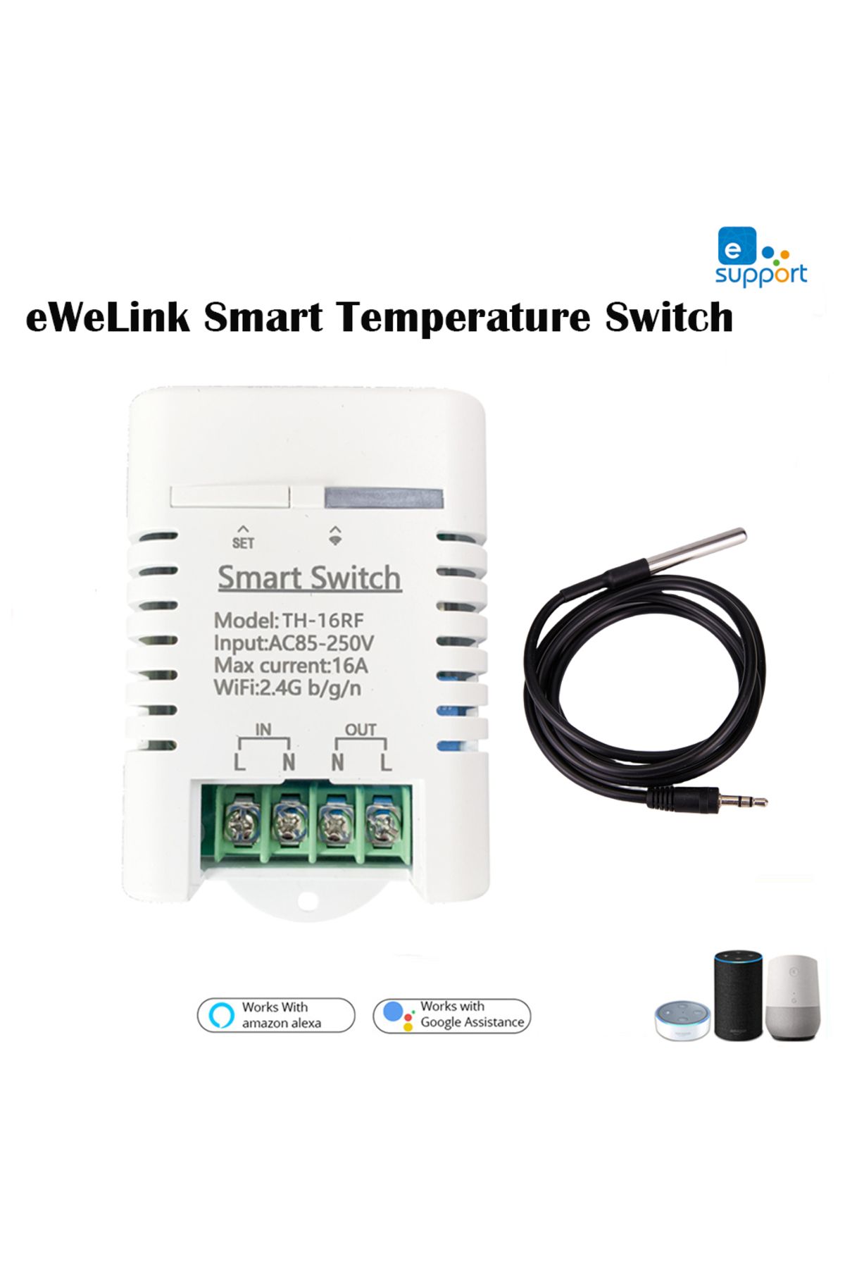 Choice-eWeLink smart switch Tuya eWelink Smart Switch TH16 RF433 Remote Control Switch 16A Temperature and 1