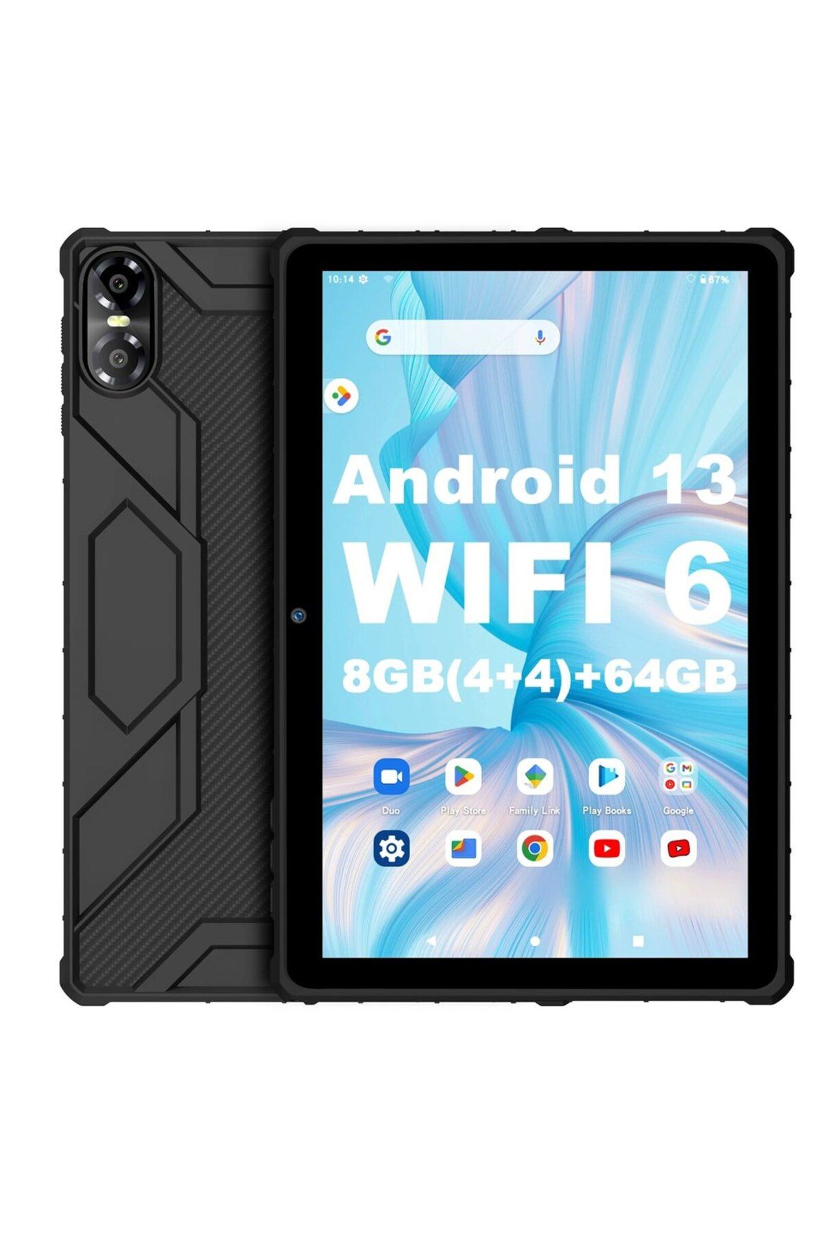 Choice-Tablet With Case PRITOM 10 Inch Android 13 Tablet, 8(4+4)GB+64GB 1TB Expand, WiFi 6, Dual Box Speake 1