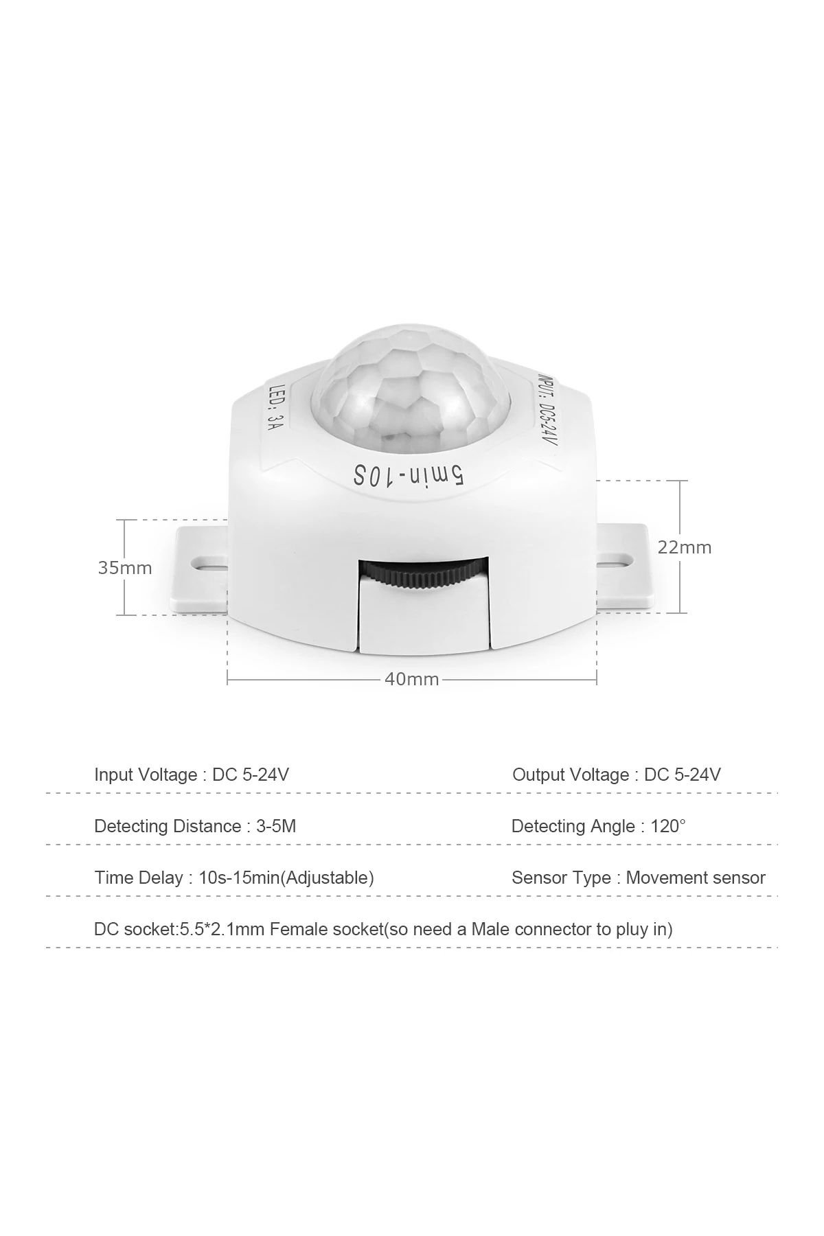 Choice-DC 5V 12V 24V 3A Highly Sensitive PIR motion Sensor Light Switch Infrared IR Sensor Detector Swit... 3