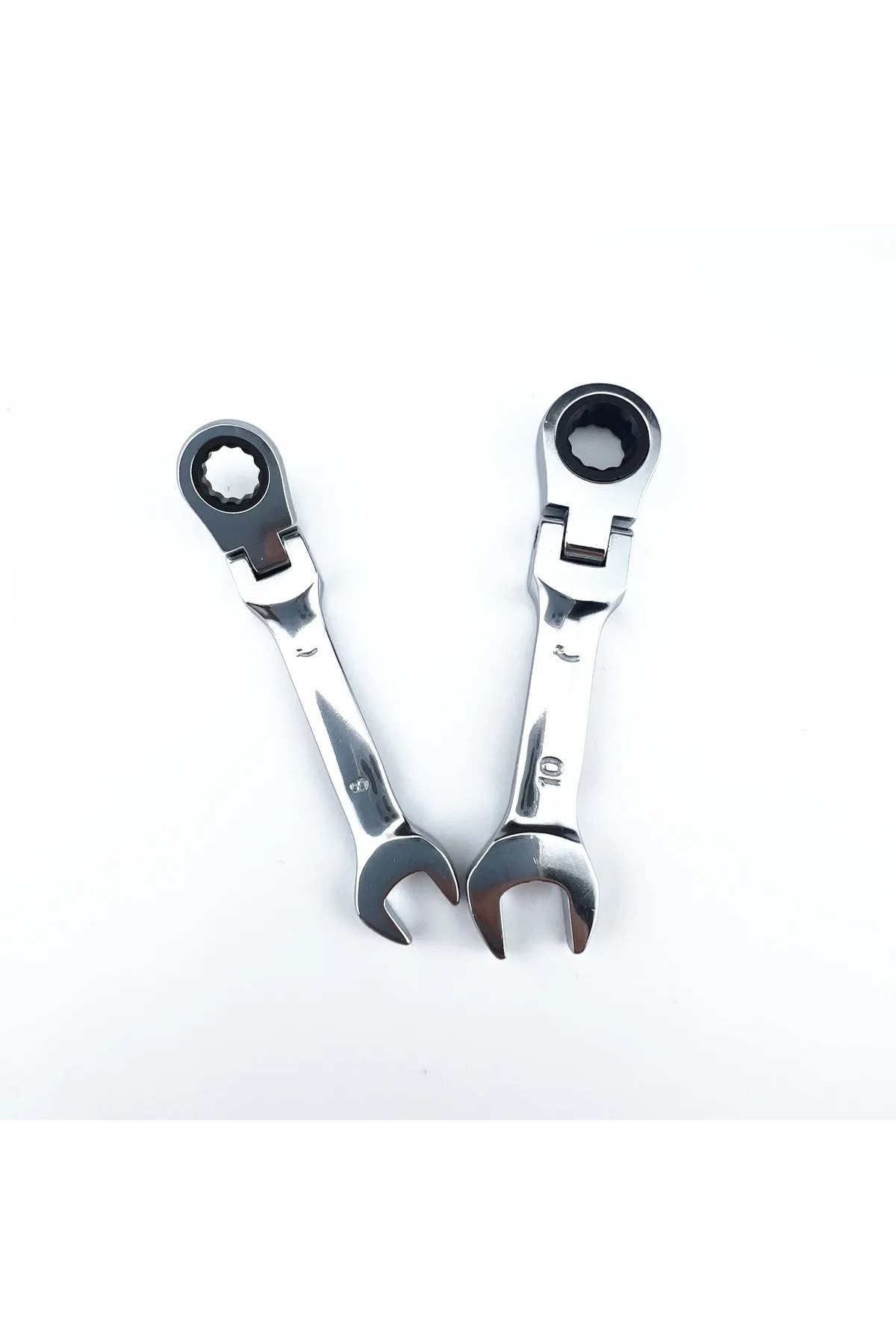 Choice-8mm Mini Short Handle Ratchet Wrench With Movable Head Quick Dual-purpose Open End Wrench Hardware T 6
