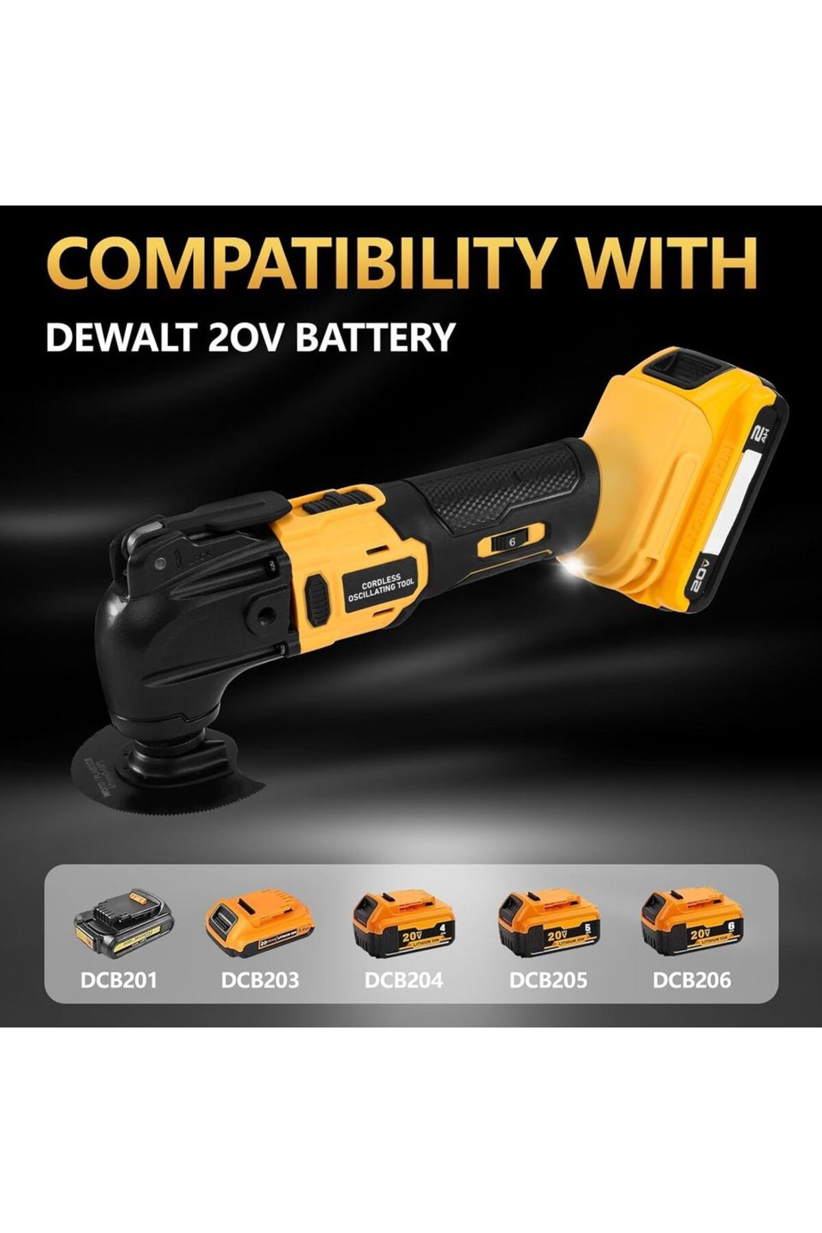 Choice-without Battery 23PCS Oscillating Multi Tool Brushless Multi-Tool Handle 6 Variable Speed for Cuttin 4