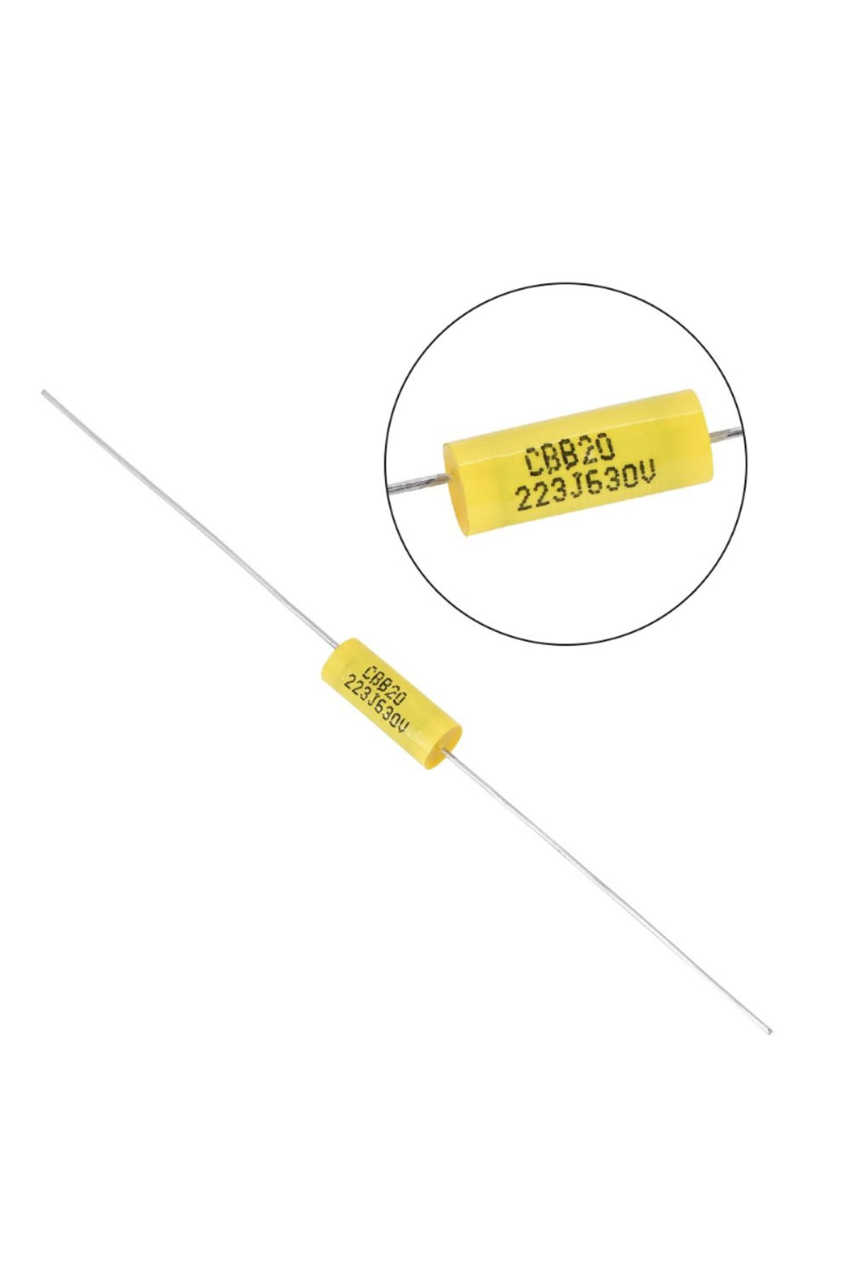 Choice-10pcs Long Yellow Lead Axial Polyester Film Capacitor 0.022uF 630V For Vintage Radio 223J Electri... 2