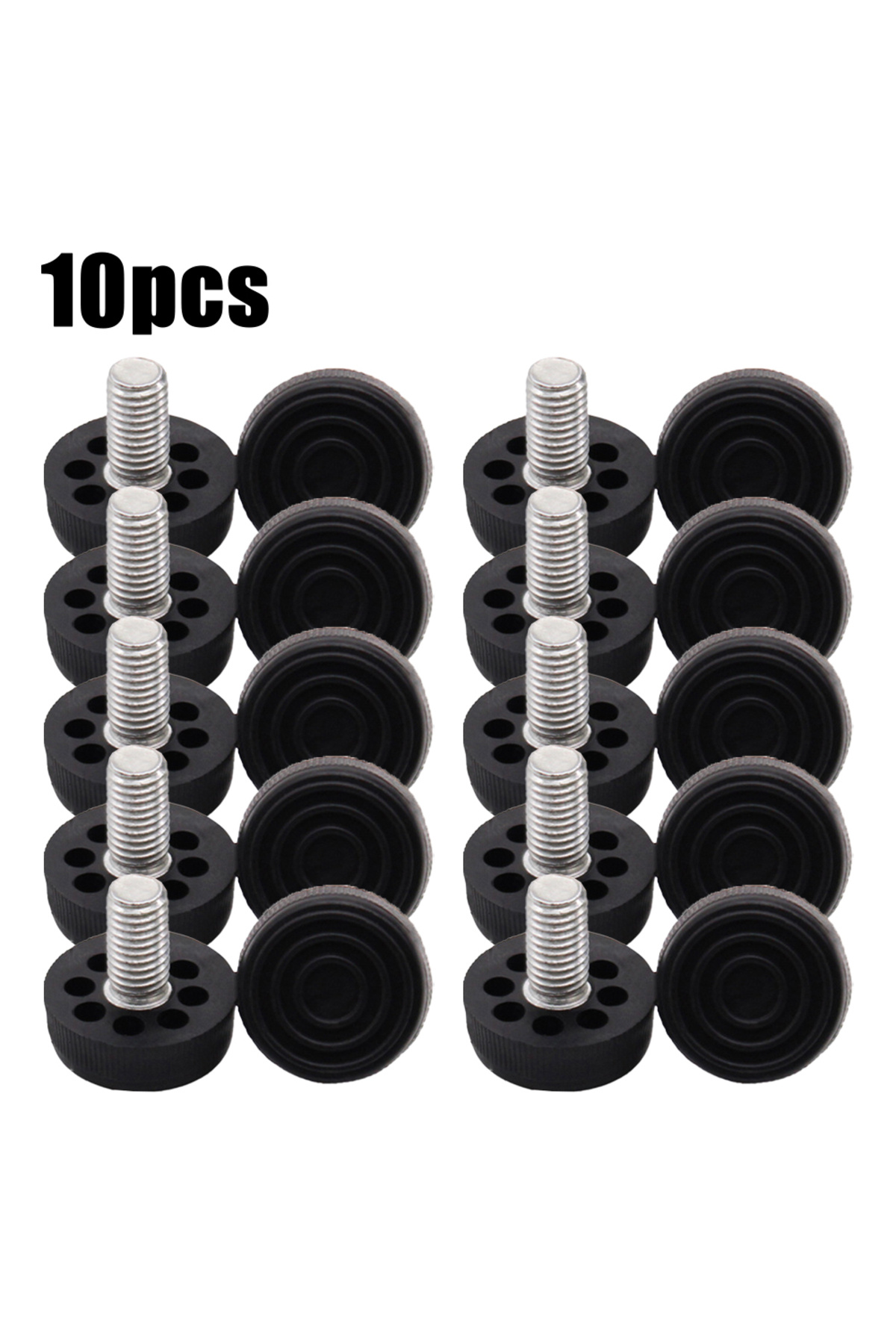 Choice-M10X30X20mm 10Pcs Furniture Legs Anti-slip Foot Riser Adjustable Height Plastic Base Table Cabinet L 1