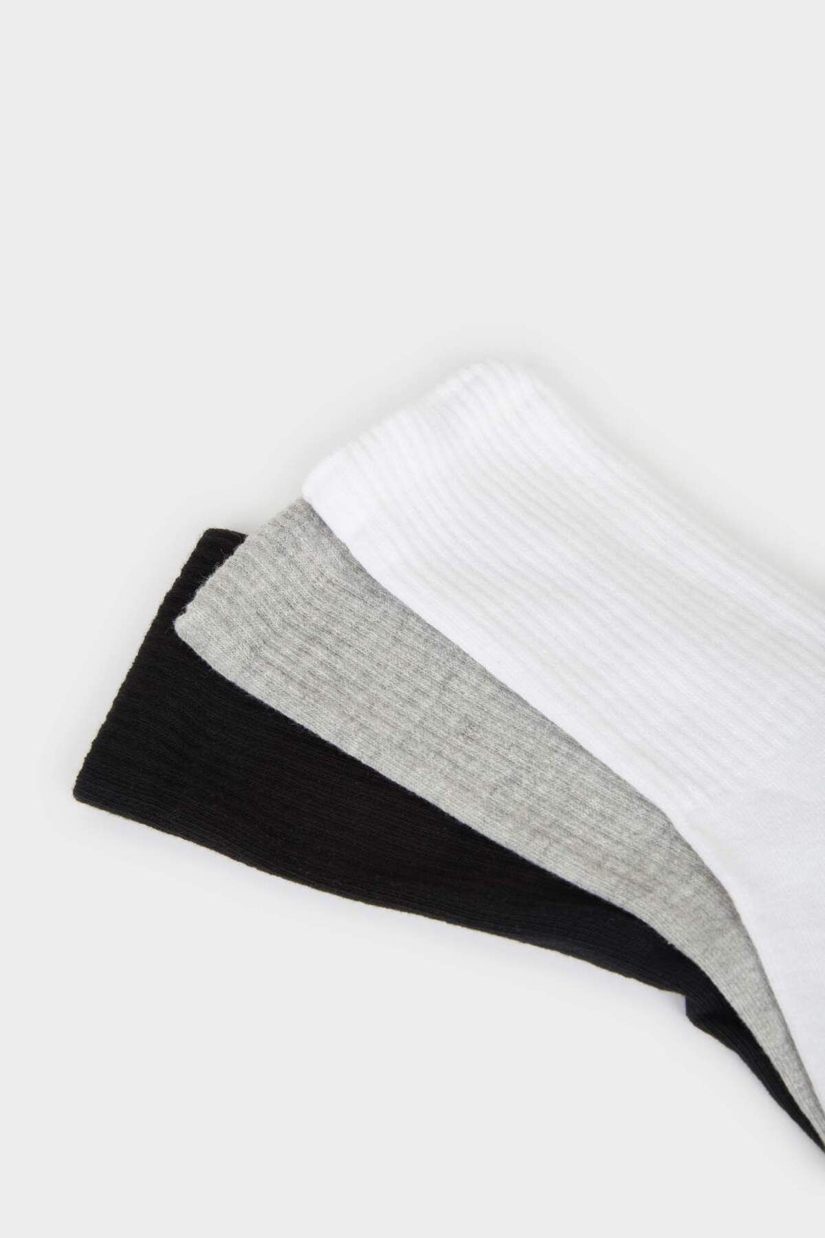 DeFacto-Men's Comfortable Elastic 3-Piece Cotton Long Socks Z0806Azns 5
