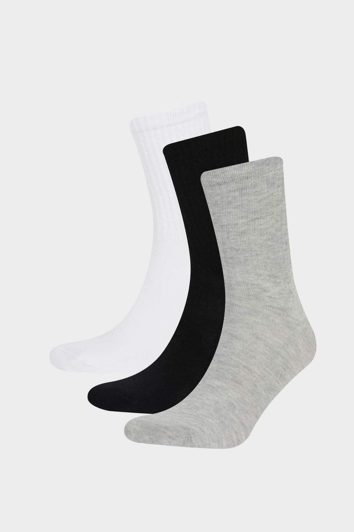 DeFacto-Men's Comfortable Elastic 3-Piece Cotton Long Socks Z0806Azns 1