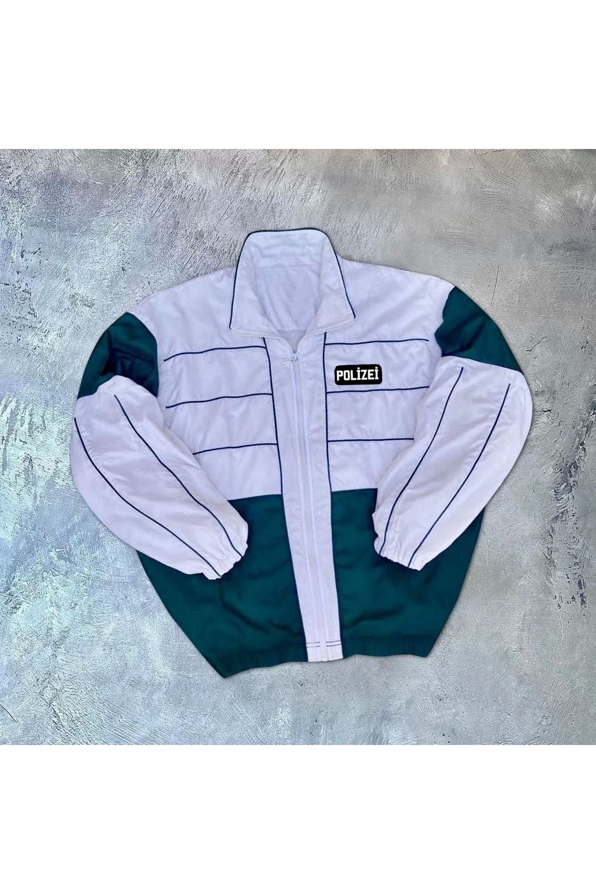 varis marketing Unisex Uzun Kollu Dijital Baskılı Rüzgarlik - Beyaz
