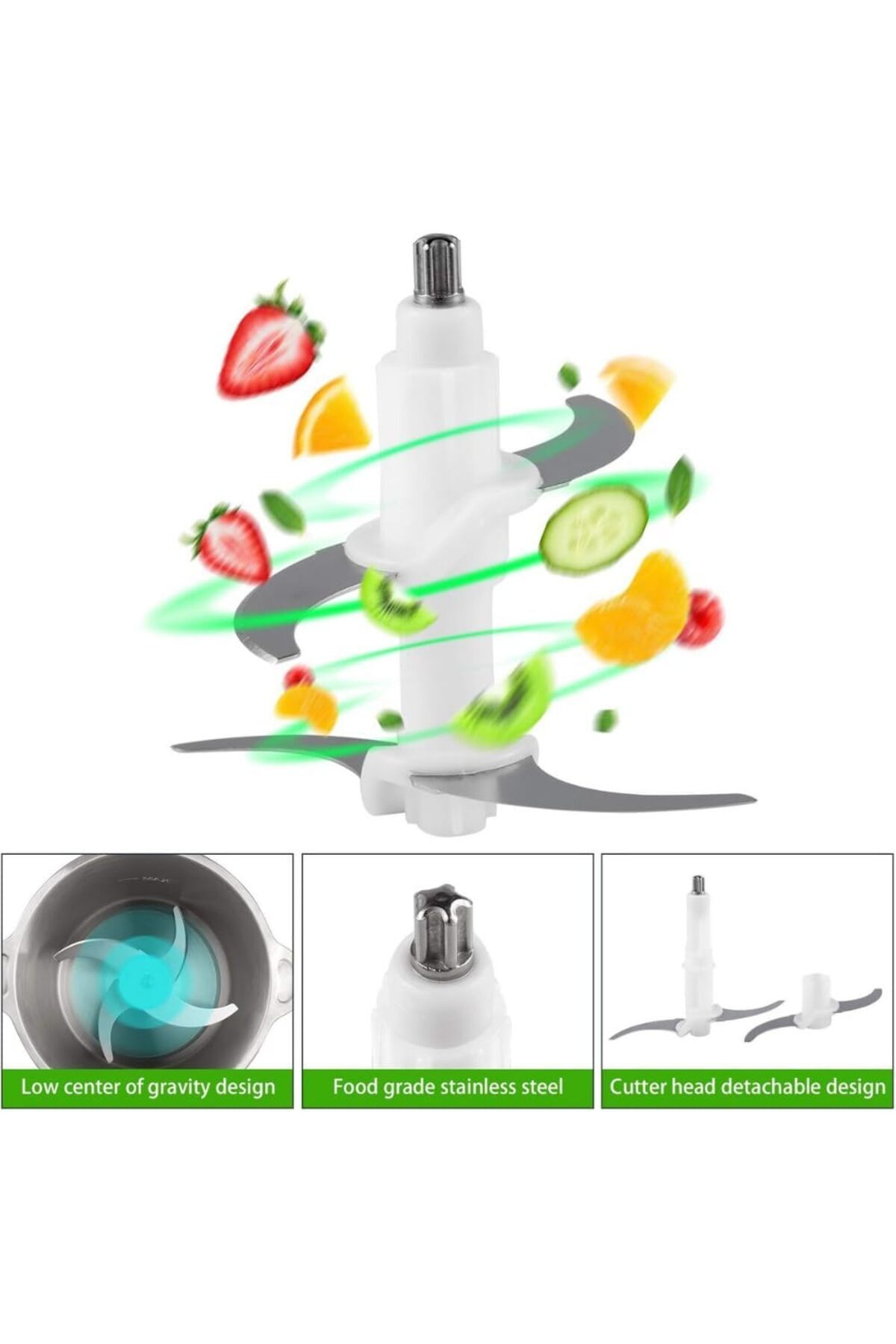 COOYA-3L Electric Meat Grinder, Stainless Steel, 500W For Meat, Vegetables, Fruits, and Nut 4