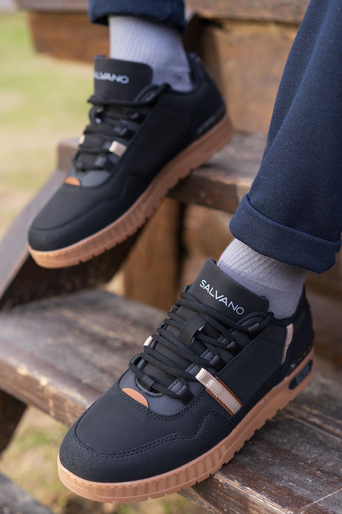 Salvano-Trend 3PR Black Melange Herren Sneaker - Style Owner 2