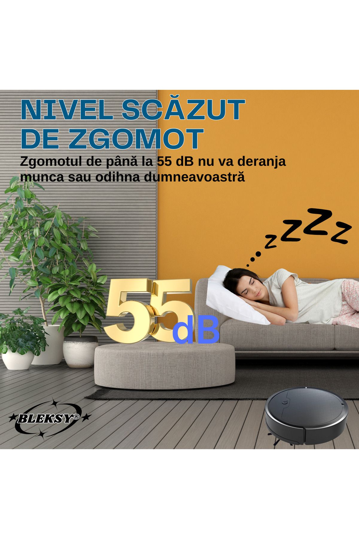 BLEKSY-OB8s smart vacuum robot, 70 min autonomy, app control, silent, obstacle detection, black 7