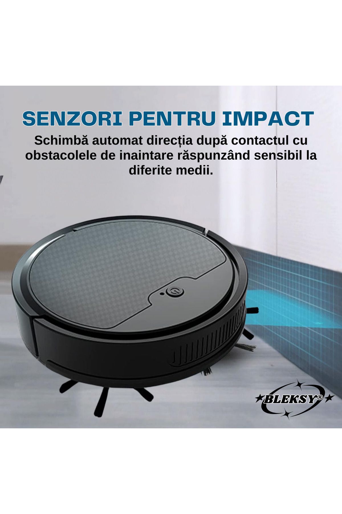 BLEKSY-OB8s smart vacuum robot, 70 min autonomy, app control, silent, obstacle detection, black 9