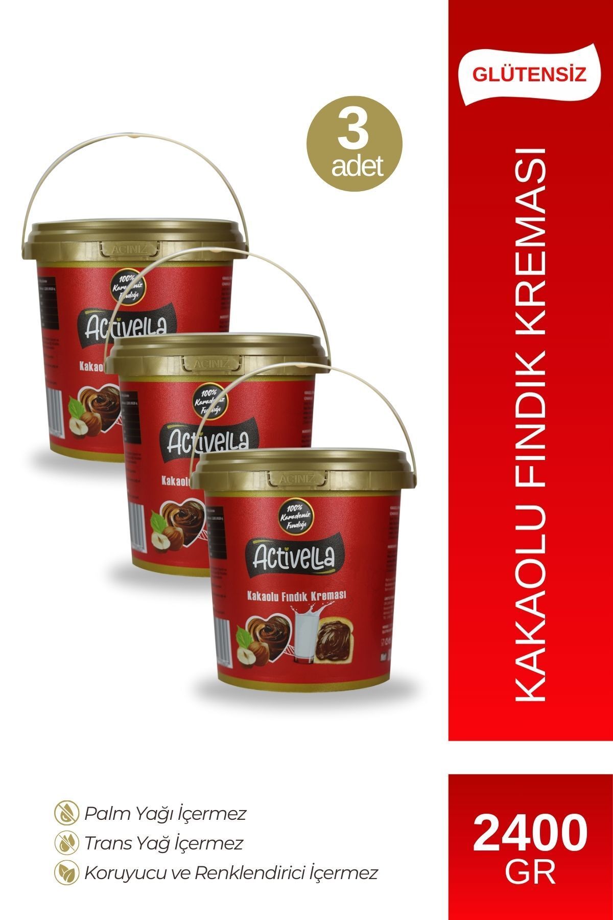 Activella Kakaolu Fındık Kreması 800gr X3