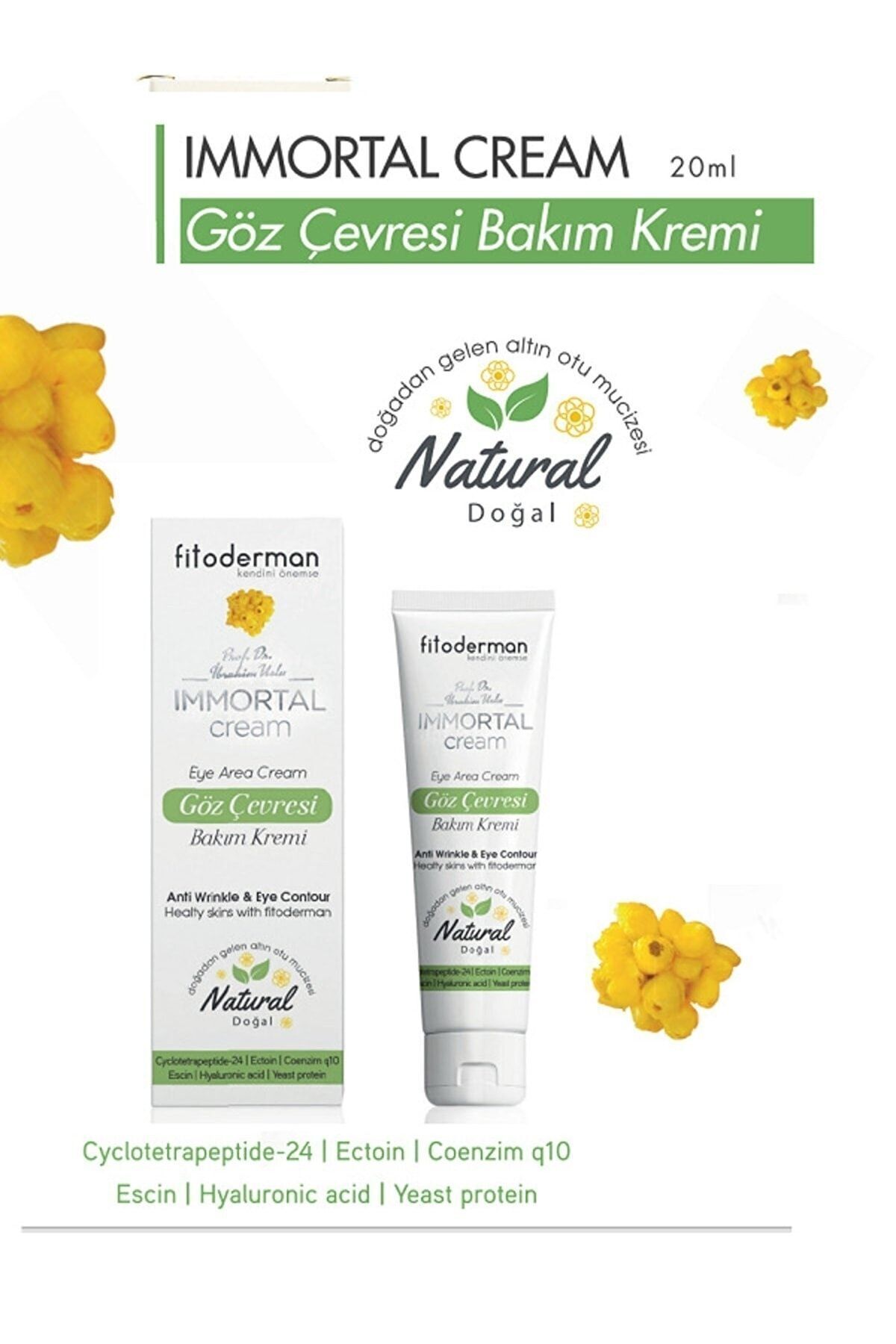 Fitoderman Immortal Morluk Azaltıcı, Nemlendirici, Kırışıklık Karşıtı Göz Çevresi Bakım Kremi 20