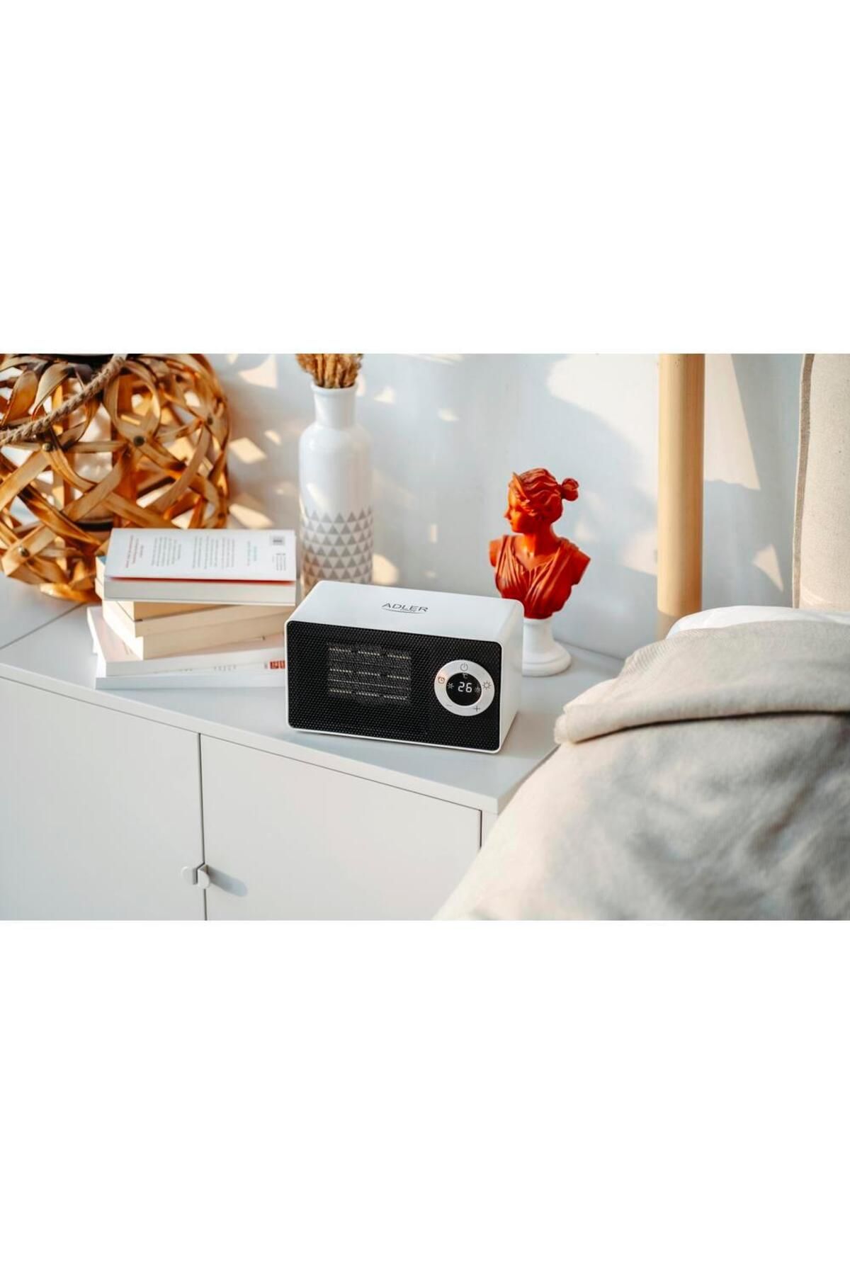 adler-Ceramic heater with LCD Adler 7746, 1000 W, 2 power levels, Timer, Touch control (White) 5