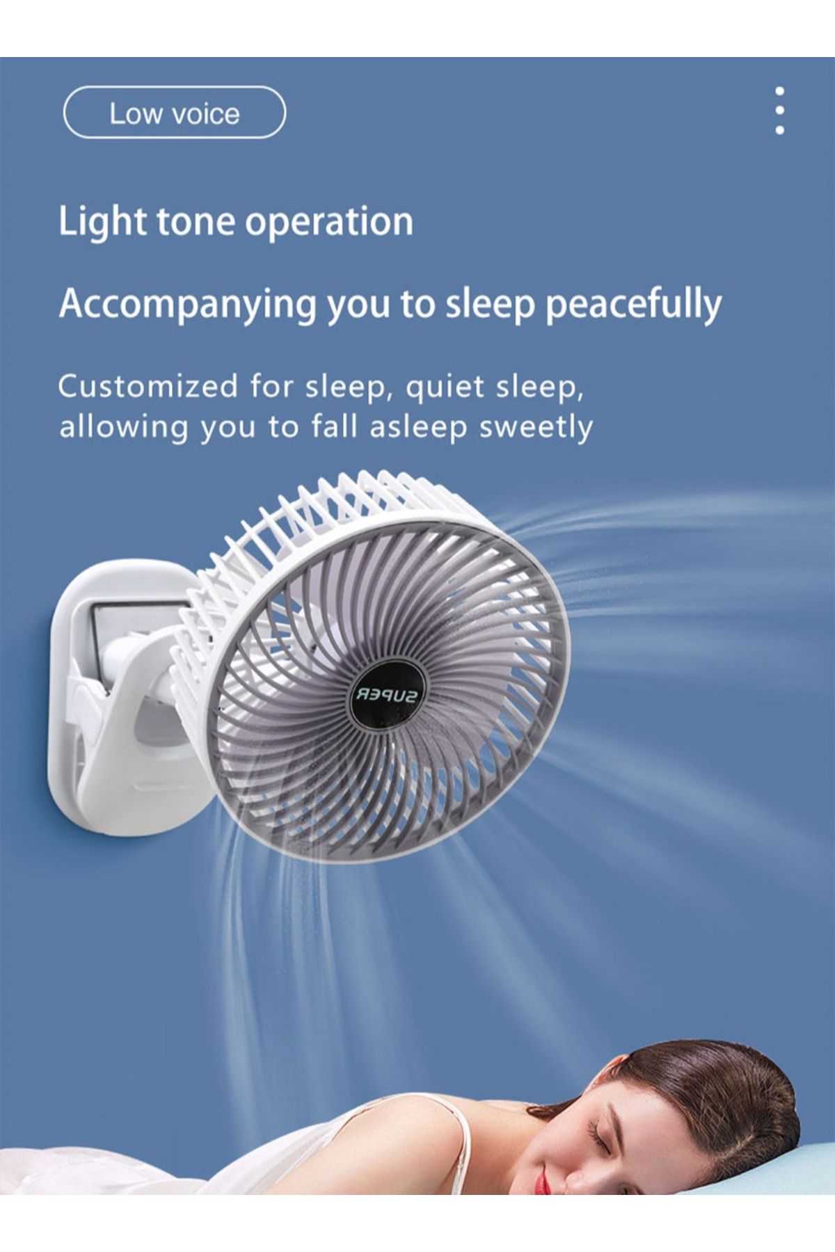 Sunhome-4 in 1 Multi-Functional Portable Rechargeable Clip Fan, Table fan, Hanging Fan, Handheld Fan 2