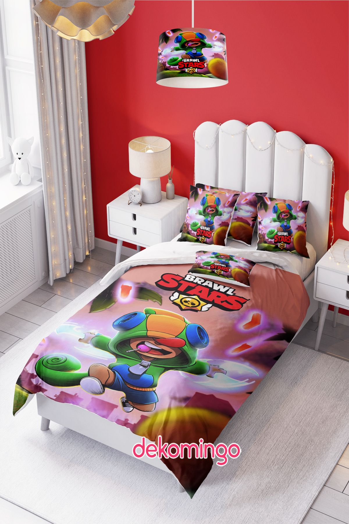 dekomingo LEON BRAWL STARS BEBEK VE ÇODUK ODASI NEVRESİM TAKIM ( ÇARŞAFSIZ )