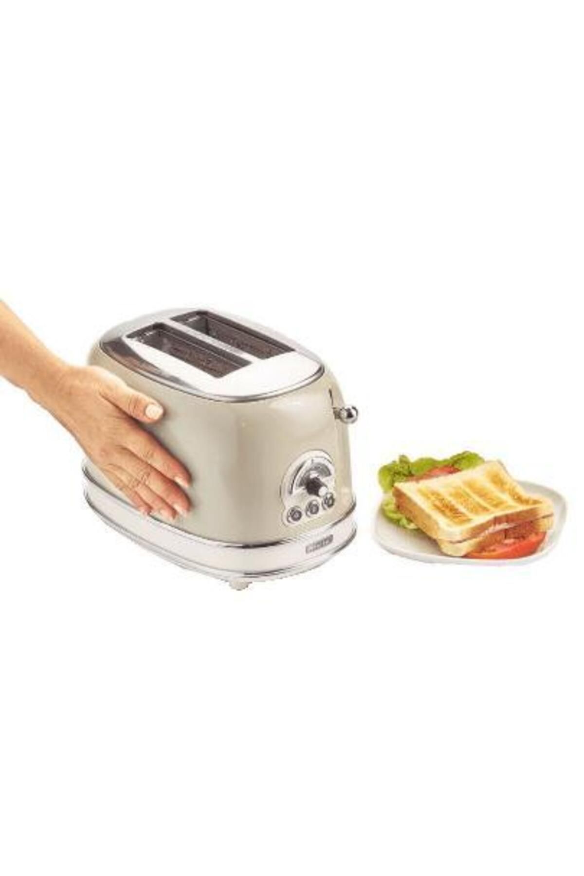ARIETE-Prajitor de paine Ariete 0155CR/BG, 810 W, 2 Felii (Beige) 3