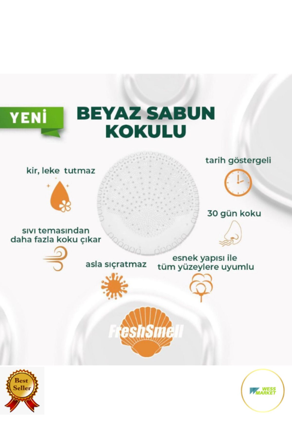 PLANEX CLEAN Çok Amaçlı Koku Giderici Beyaz Sabun 2'li Paket Pisuvar, Lavabo, Banyo Koku Giderici, Koku Süzgeci