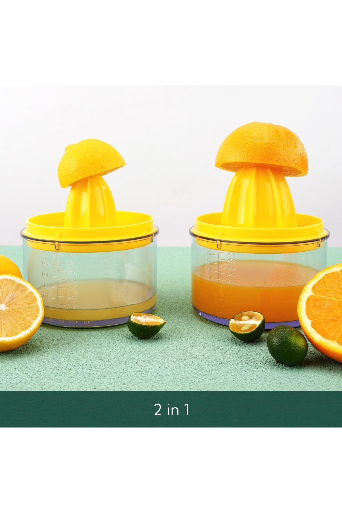 COOYA-2-in-1 Lemon Juicer with Built-in 16OZ Measuring Cup, Reamer and Non-Slip Base, BPA-Free 3
