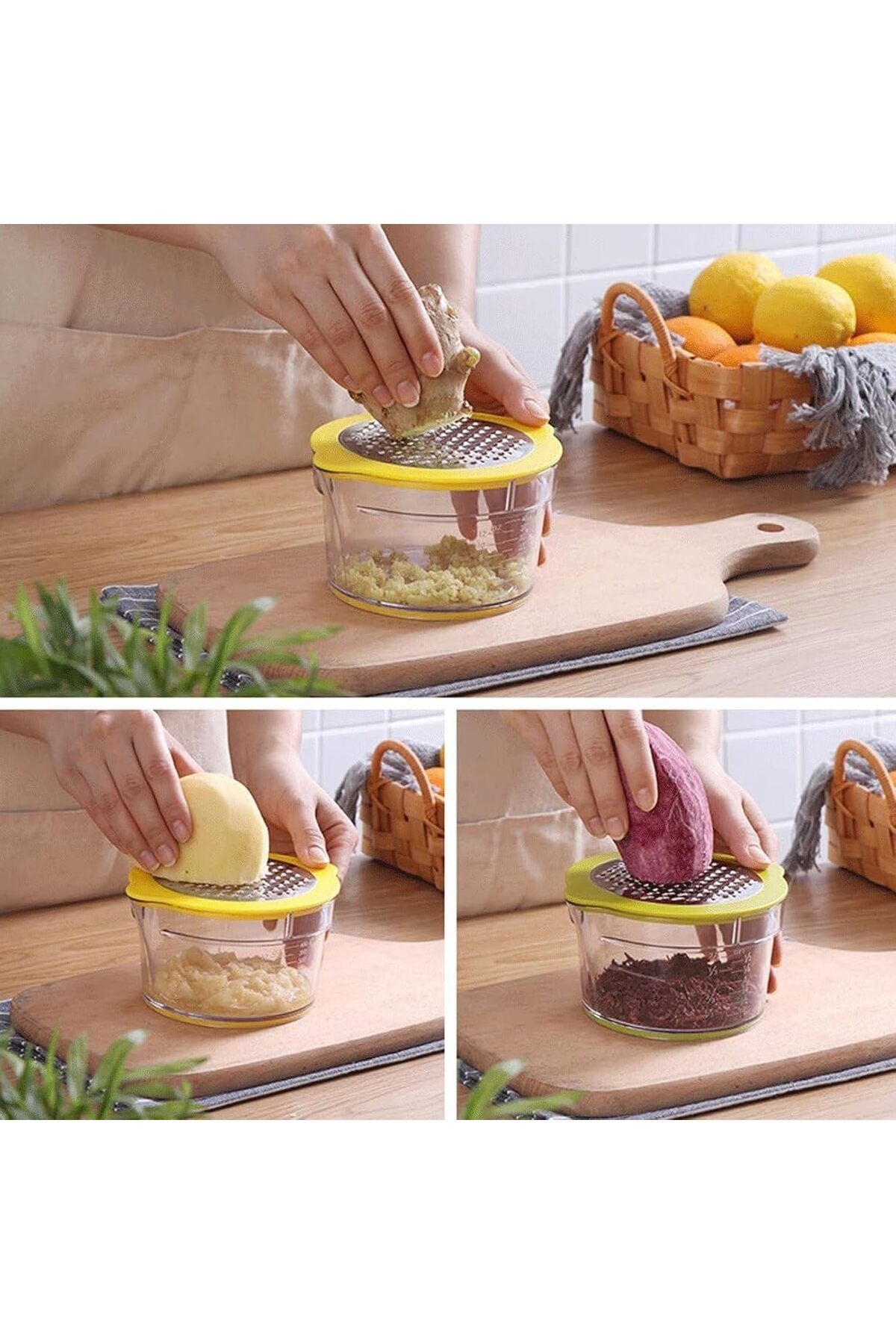 COOYA-Lemon Manual Hand Squeezer with Built-in Measuring Cup Grater, Multi-function Ginger Garlic Grater 5