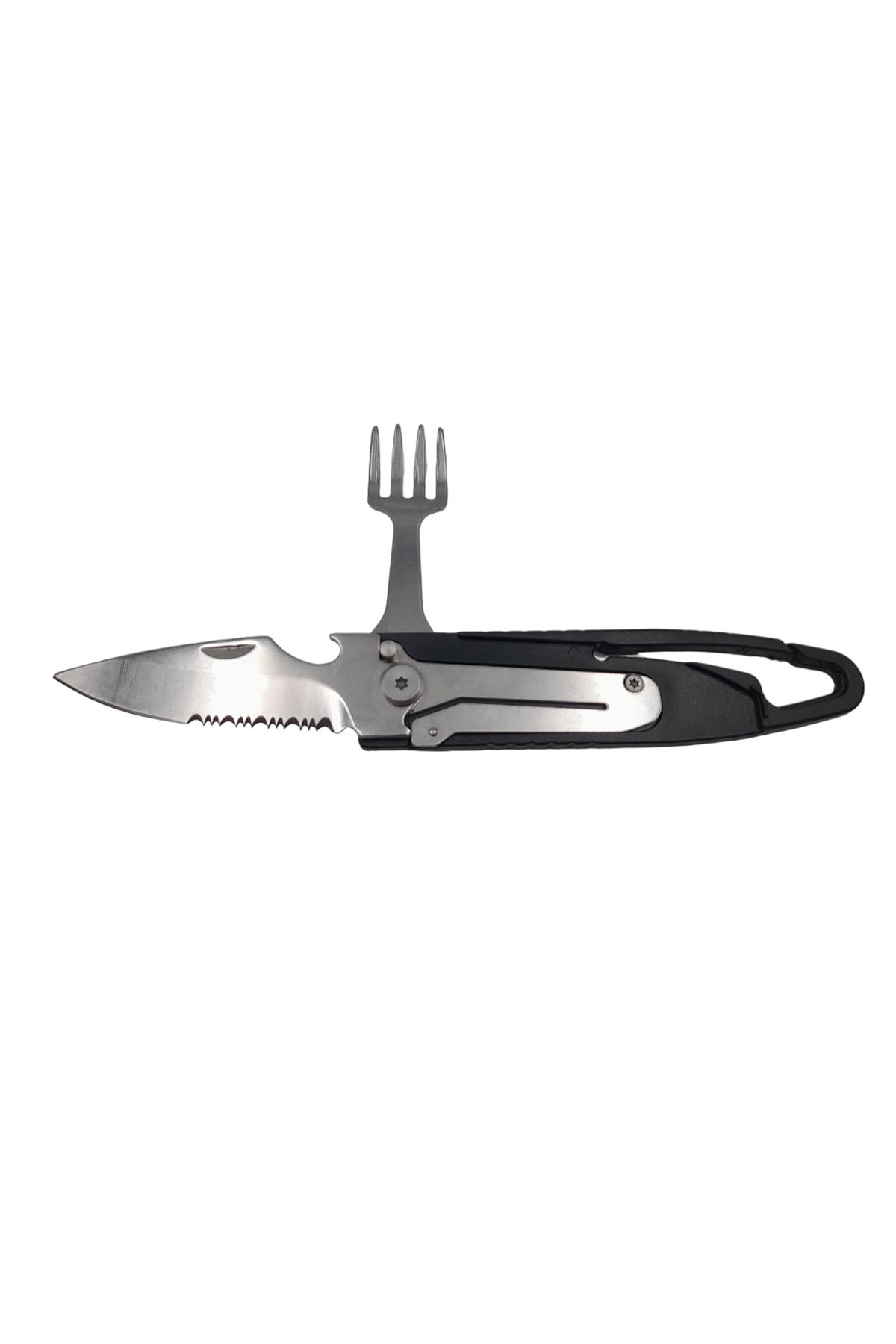 Depox Set De Tacâmuri Ideallstore Pentru Camping Și Drumeții, Cuțit Și Furculiță, Tip Briceag De Buzunar, 16 Cm - One Size