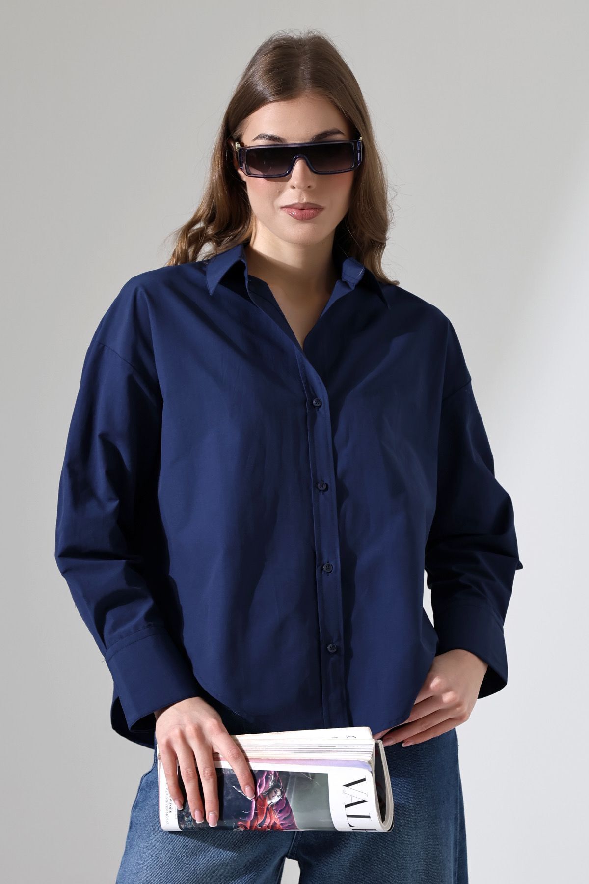 Lingeretta-Long Sleeve Shirt Oversize Long Relaxed Cut Tunic Women's Shirt 8