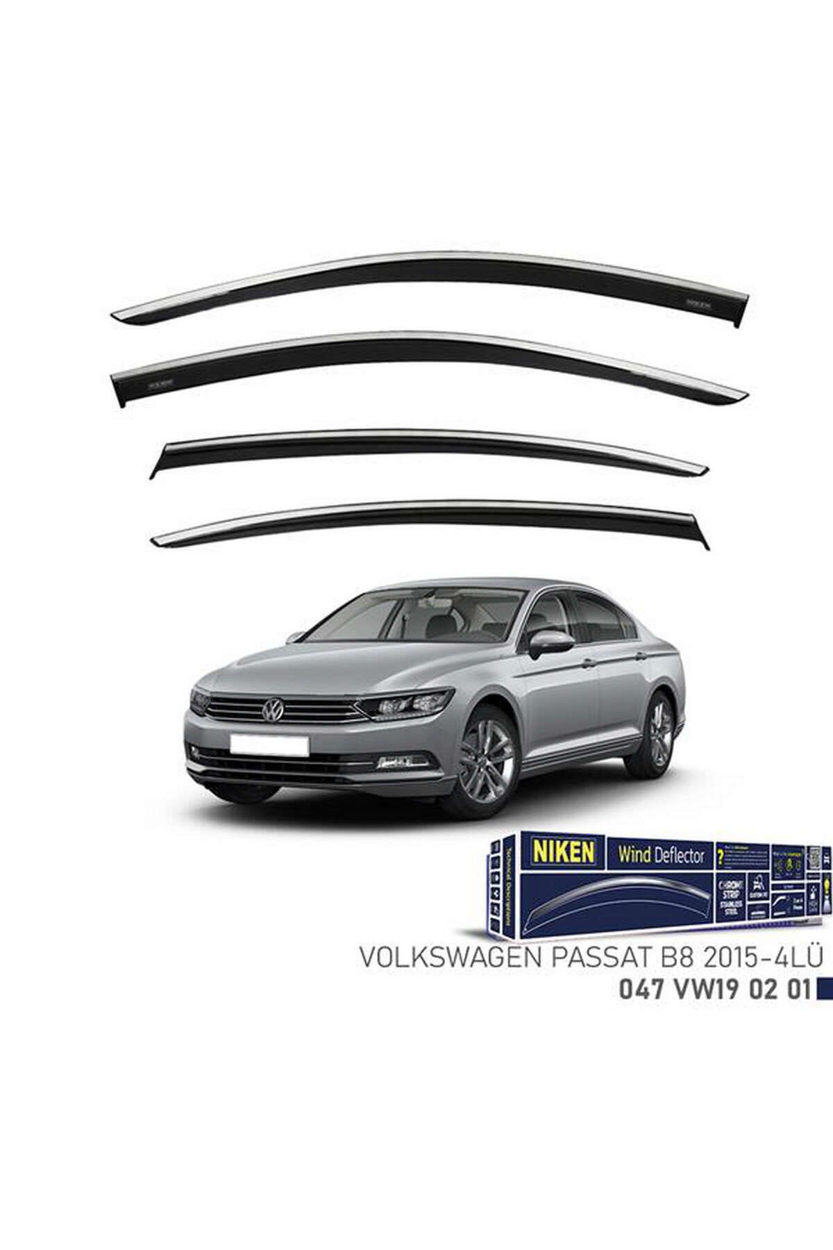 Universsal KROMLU CAM RÜZGARLIĞI VW PASSAT B8 2015- 4LÜ ALMLA