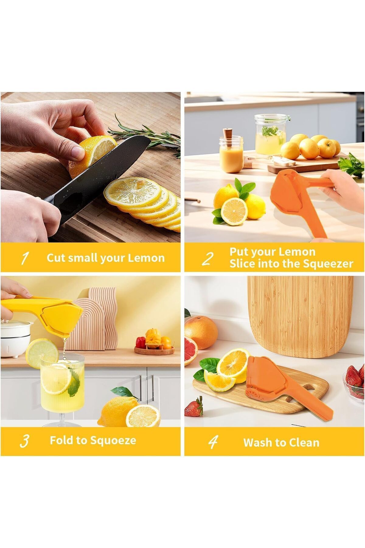 COOYA-Lemon Squeezer,Effortless Manual Flat Lime Juicer Squeezer,Folds Design for Saving Space Storage 4