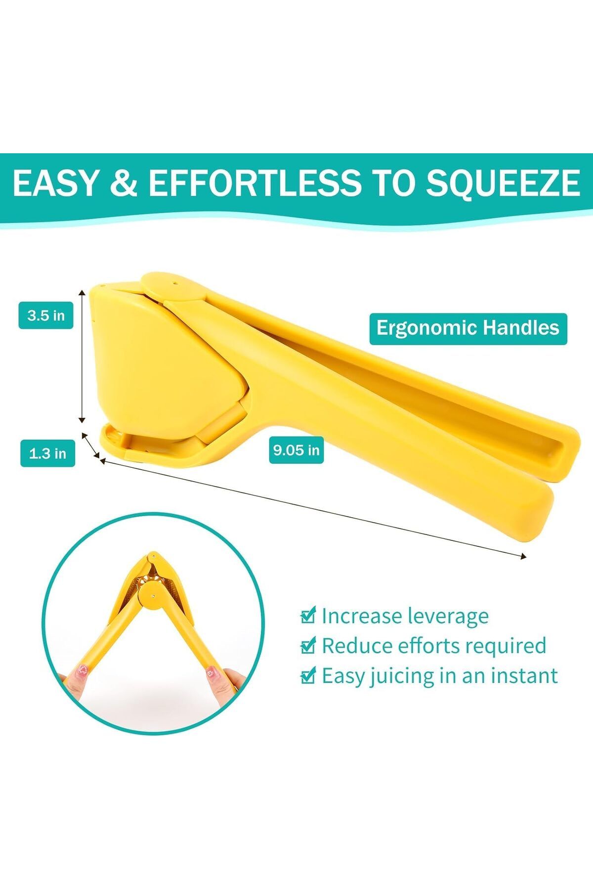 COOYA-Lemon Squeezer, Easy Manual Lemon Fluicer That Folds Flat Space-Saving for Extracting the Most Juice 2