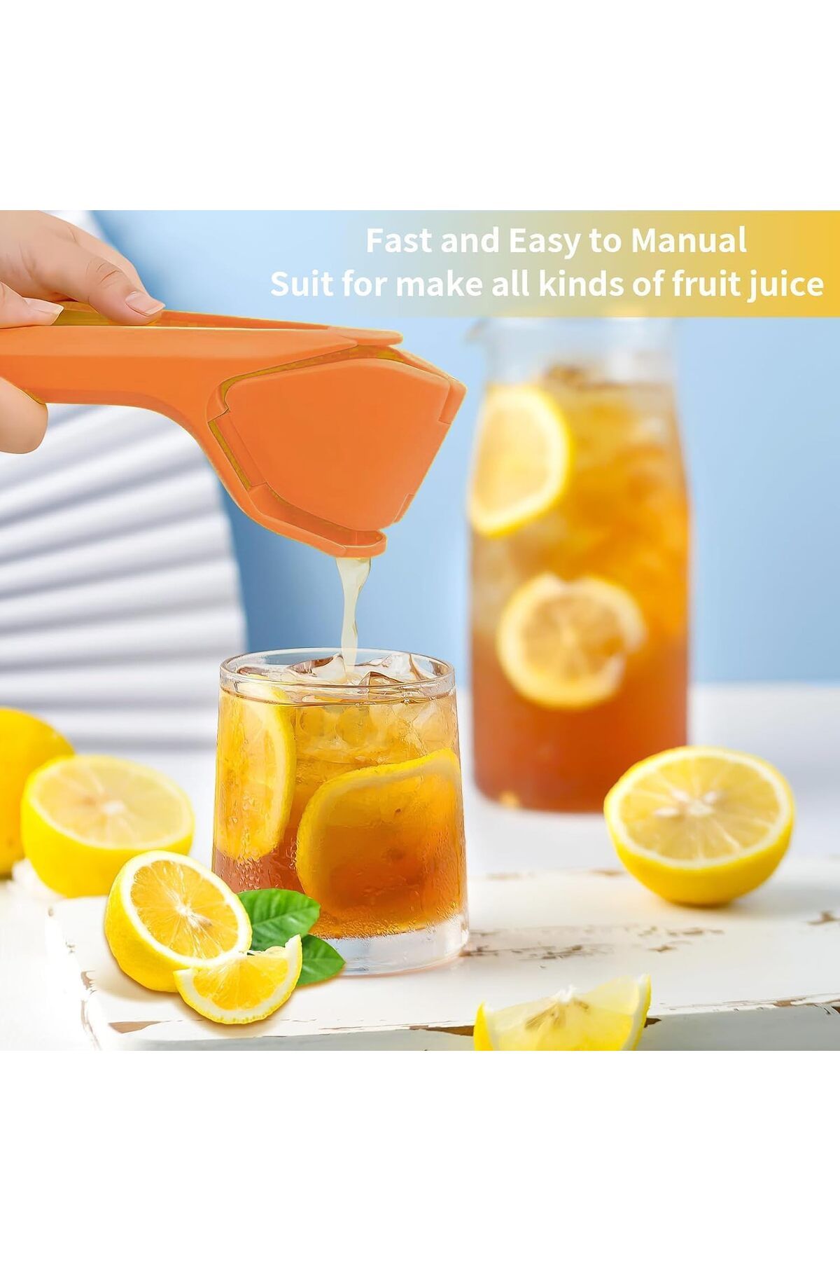 COOYA-Lemon Squeezer,Effortless Manual Flat Lime Juicer Squeezer,Folds Design for Saving Space Storage 5