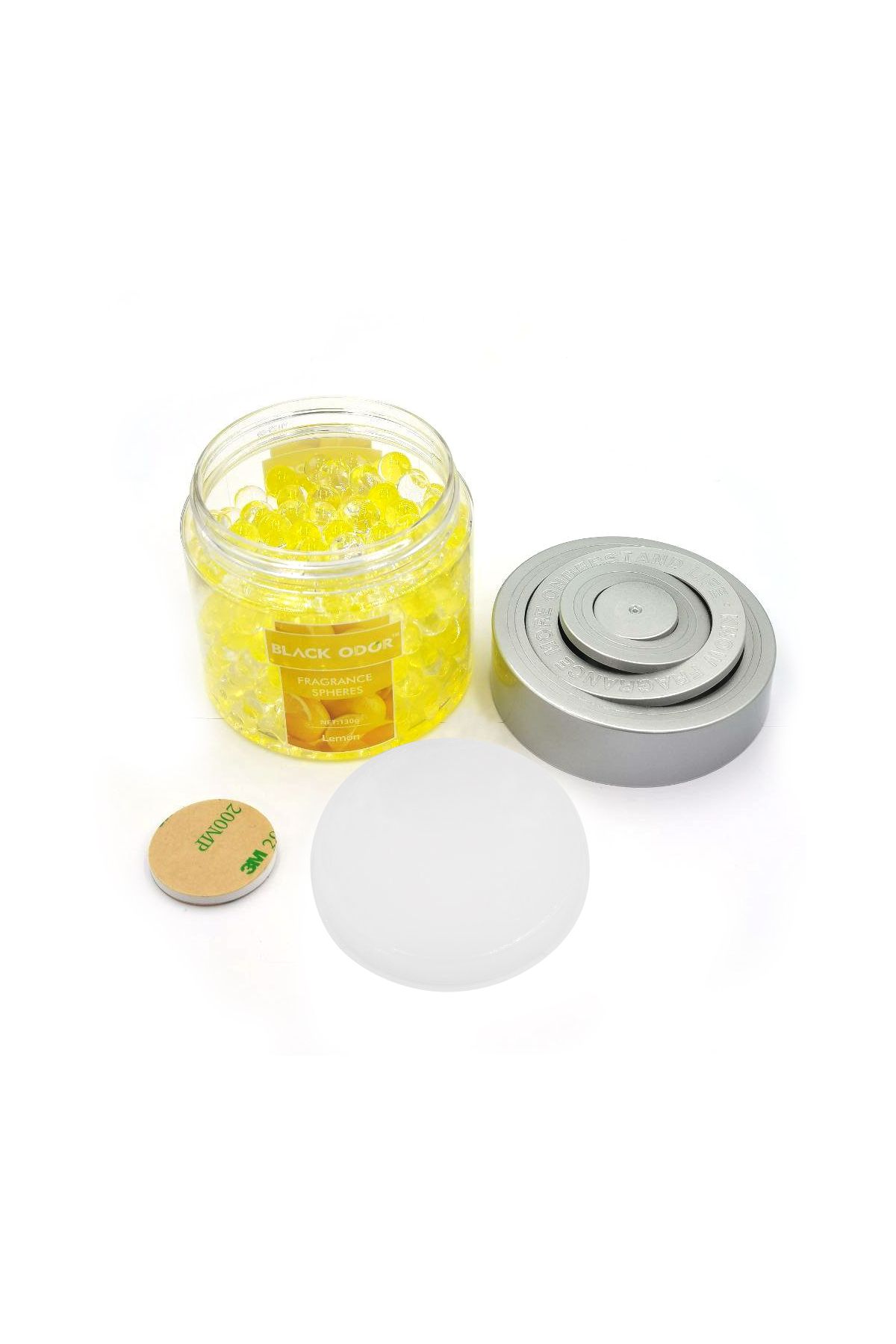 Black Odor-Lemon Fragrance Spheres 130g Air Freshener Beads for Car Home Office Use - BO-10 7