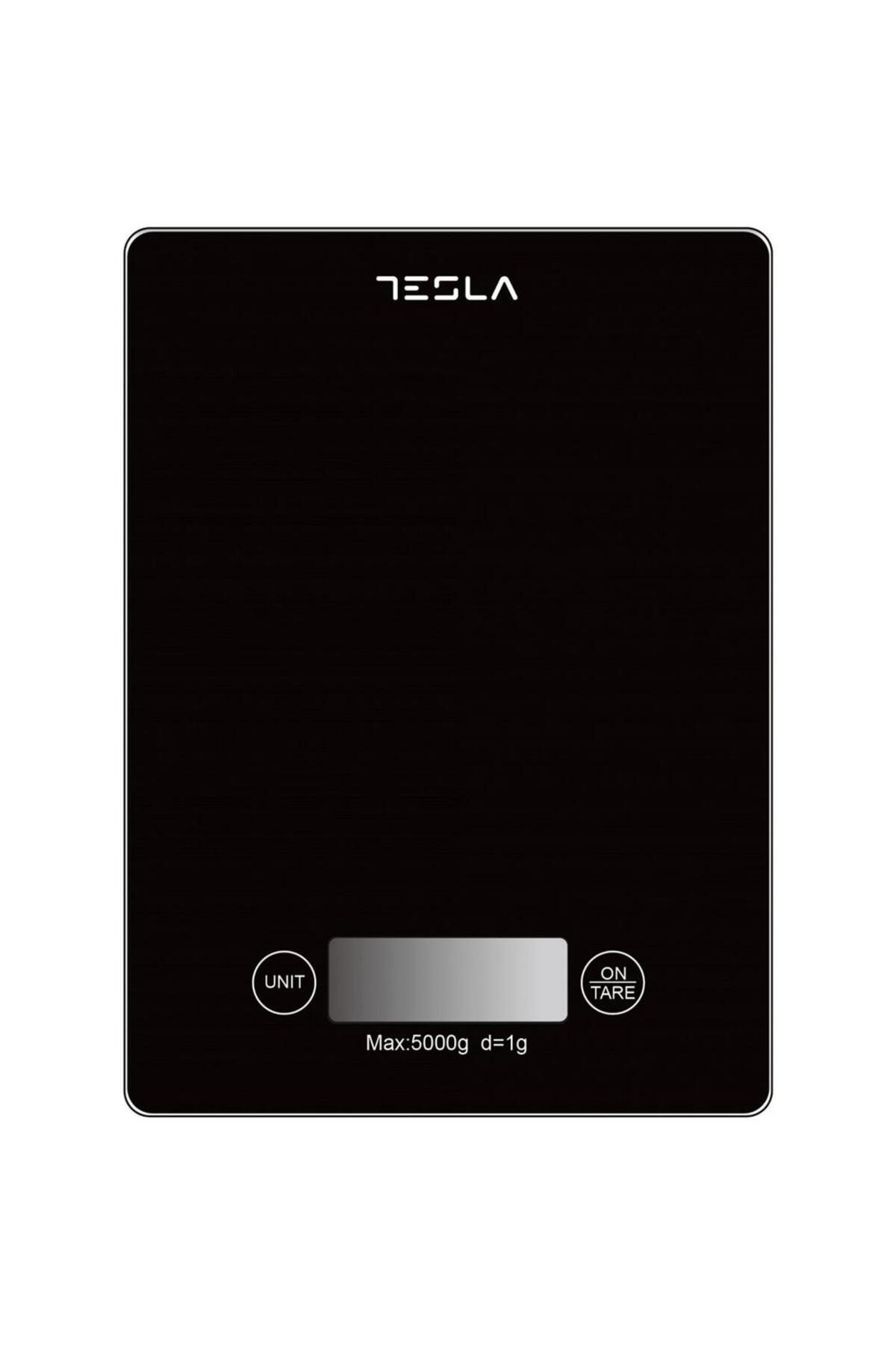 TESLA Cantar De Bucatarie Tesla , 5kg, Ecran Lcd, Functie Tara, Sticla (negru) - One Size
