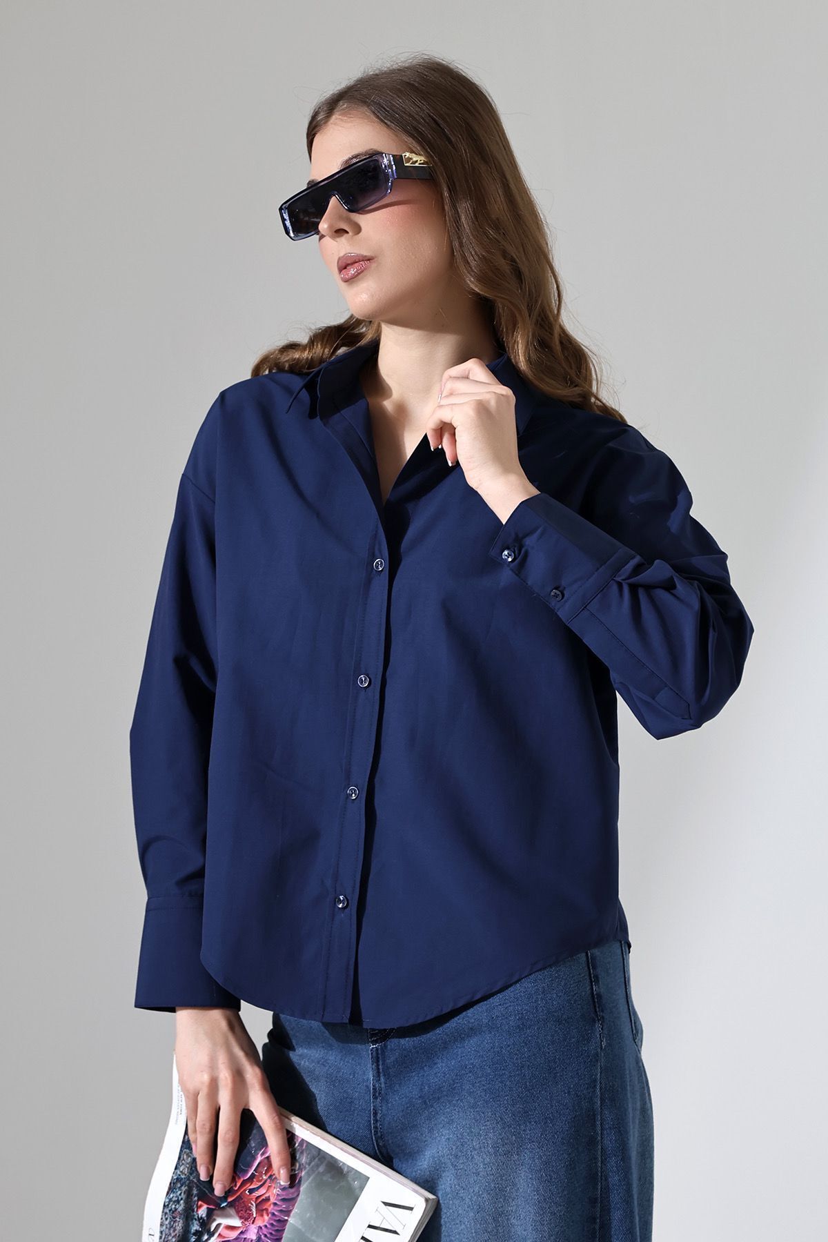 Lingeretta-Long Sleeve Shirt Oversize Long Relaxed Cut Tunic Women's Shirt 7