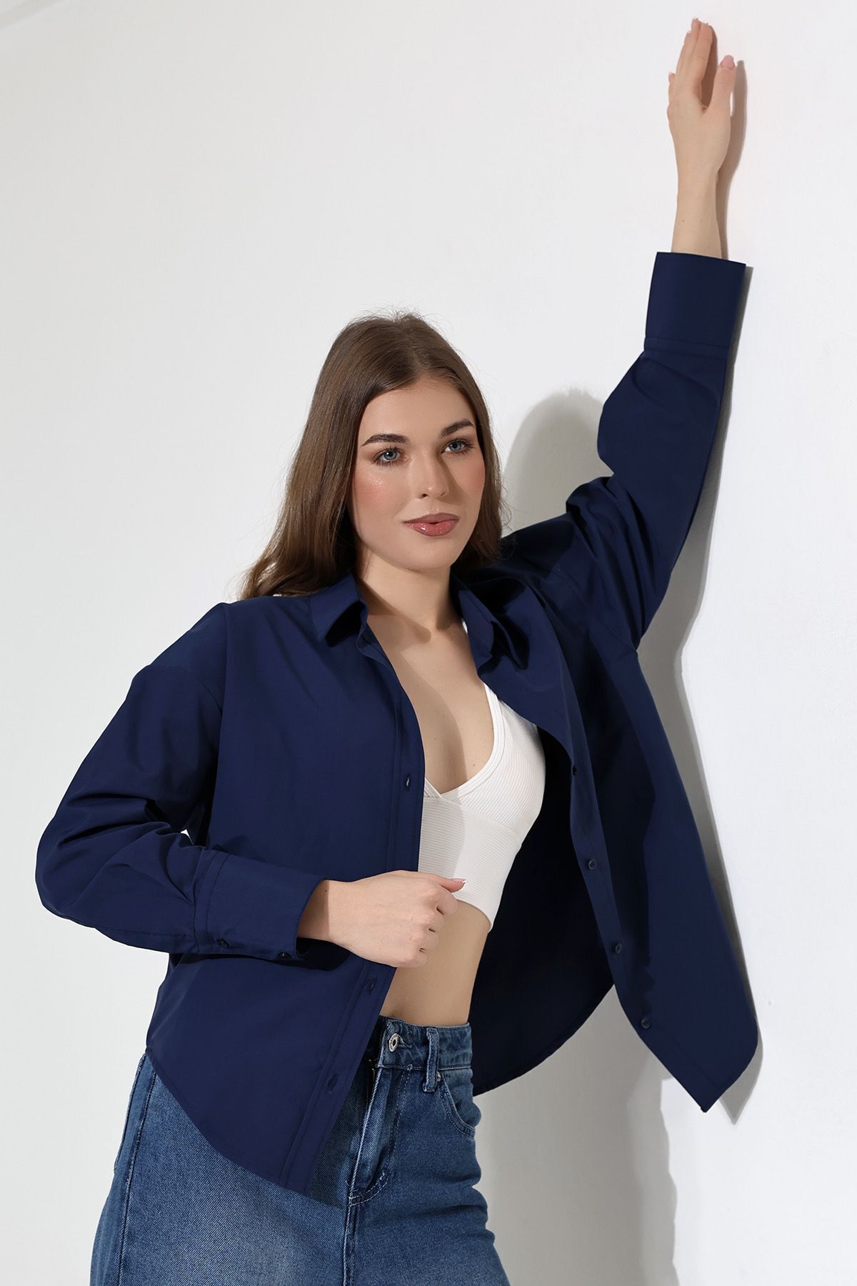 Lingeretta-Long Sleeve Shirt Oversize Long Relaxed Cut Tunic Women's Shirt 4