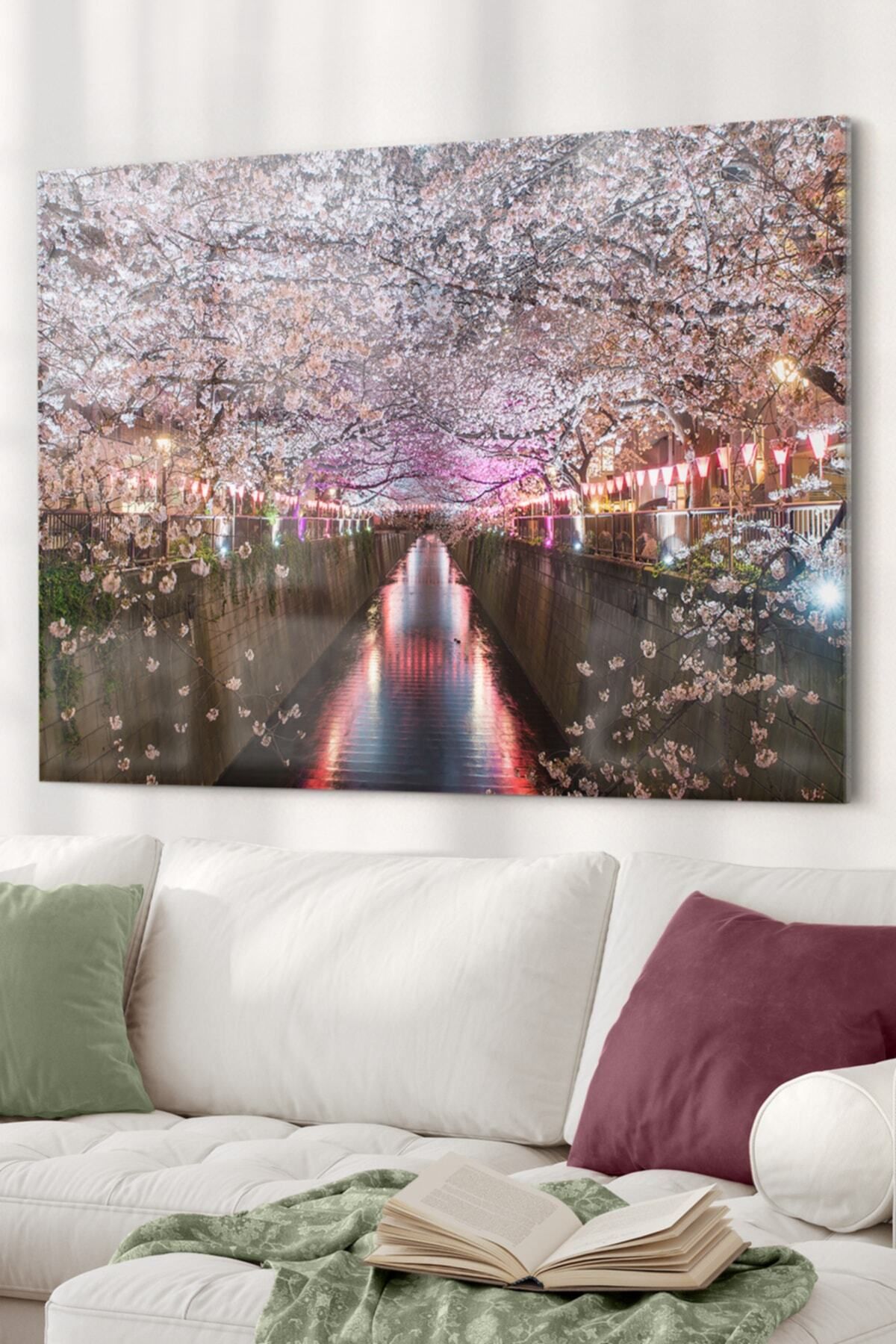 First Date Pembe Kiraz Ağaç | Doğa Temalı Cam Tablo | 50x70 Cm