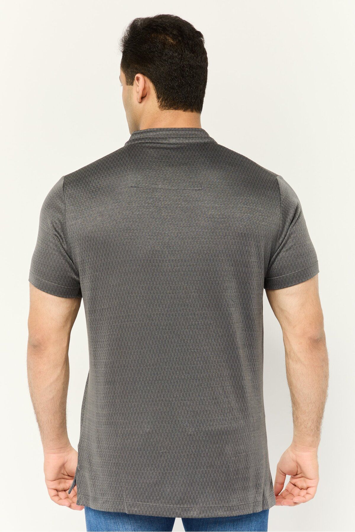Cerruti 1881-Men Regular Fit Short Sleeve Brand Logo Polo Shirt, Dark Grey 4