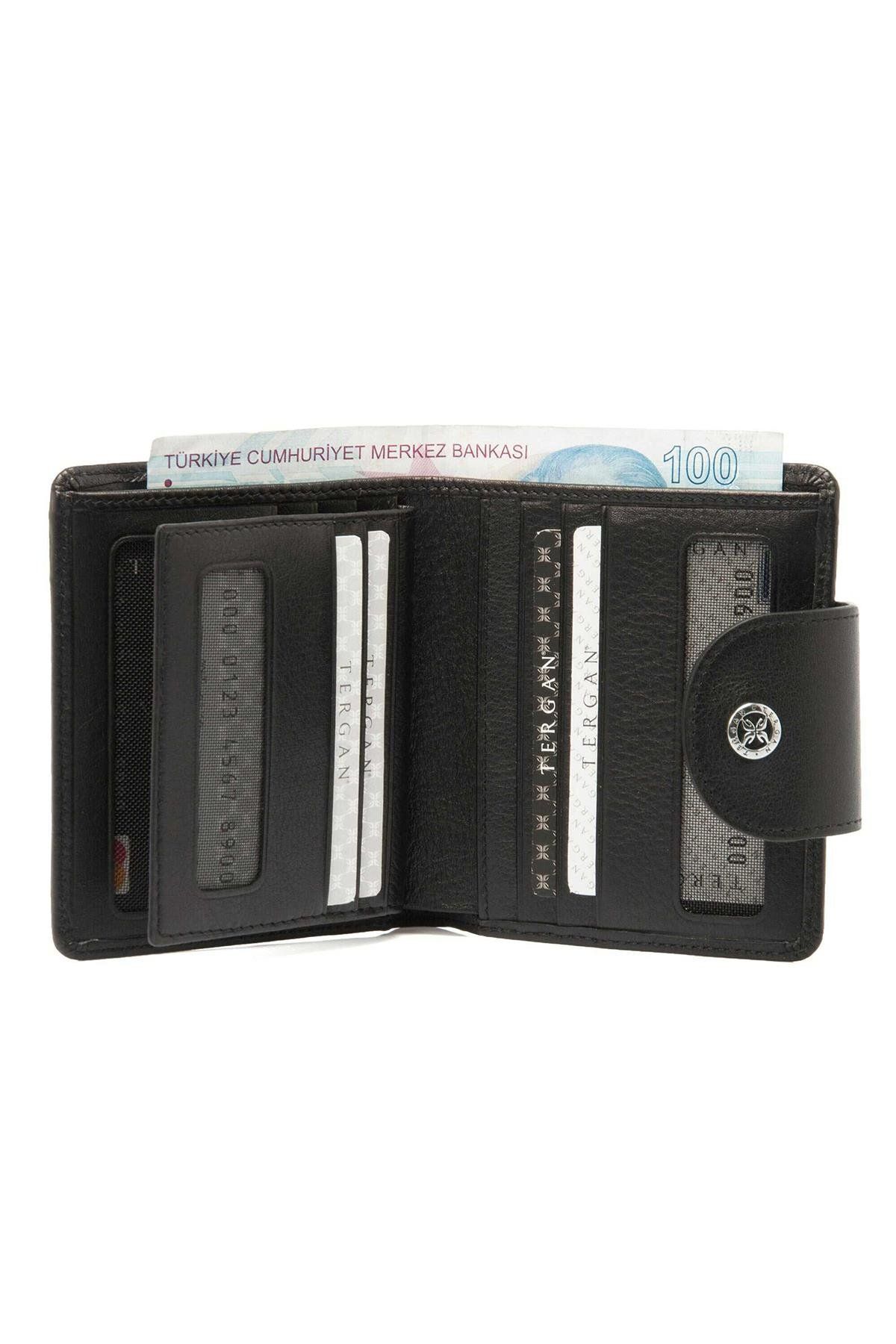 Tergan-S1Cb00005674-A85 Leather Women's Wallet - Black 3