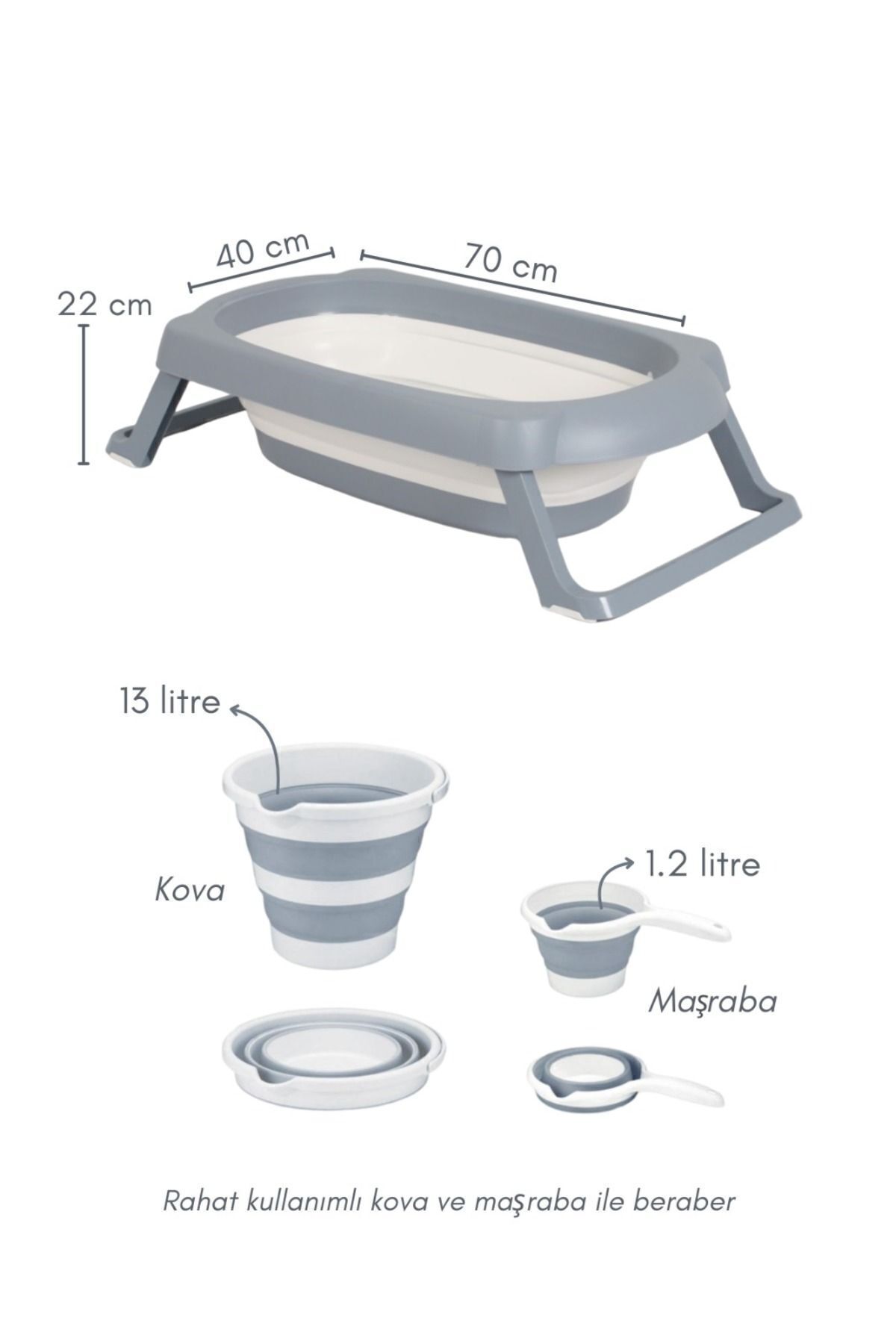 GUİMO Katlanır Bebek Küvet Seti 3 Parça, Banyo seti fotoğrafı 3 (önizleme)