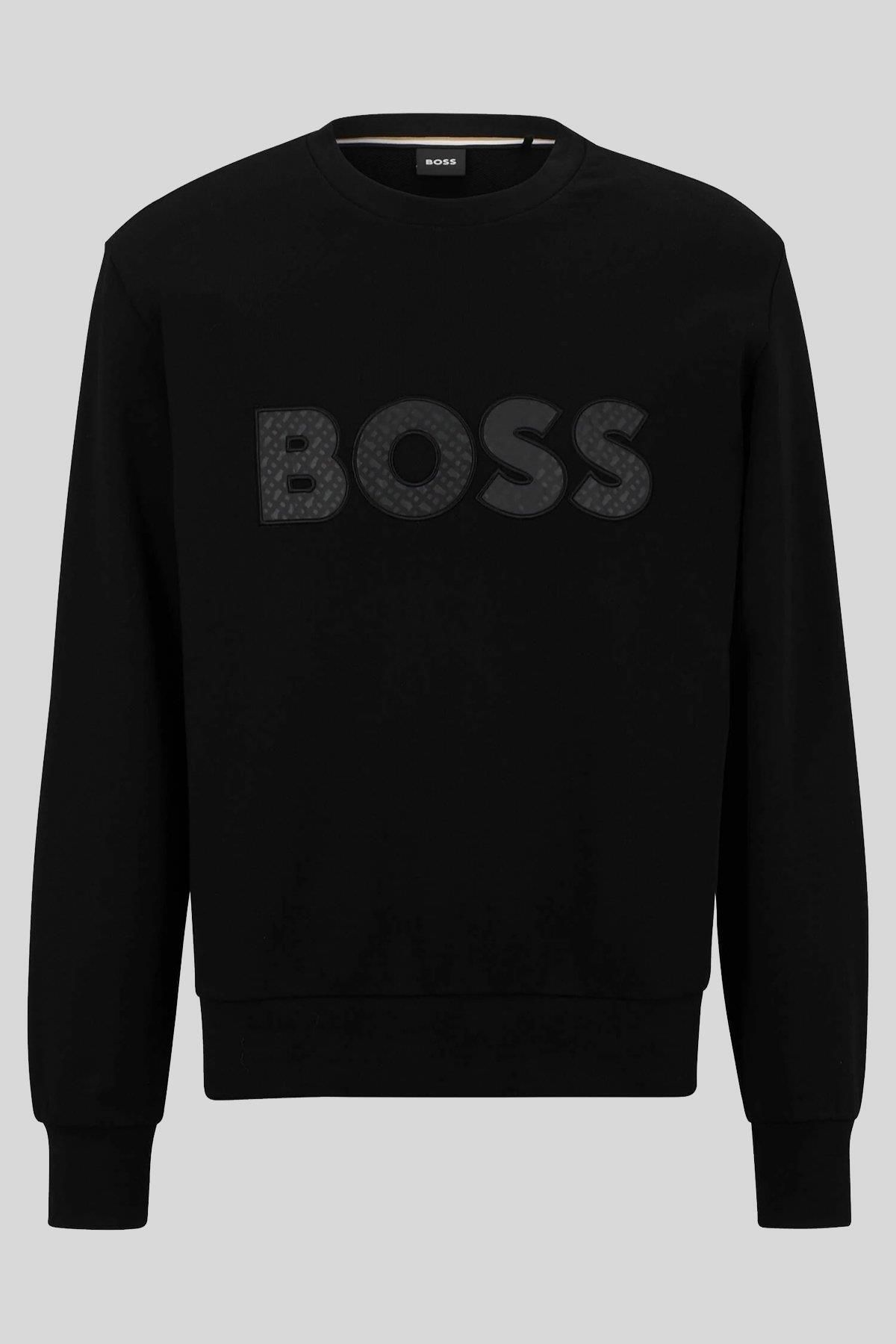 سویشرت مردانه یقه دوچرخه مناسب و آرام عرق سیاه BOSS