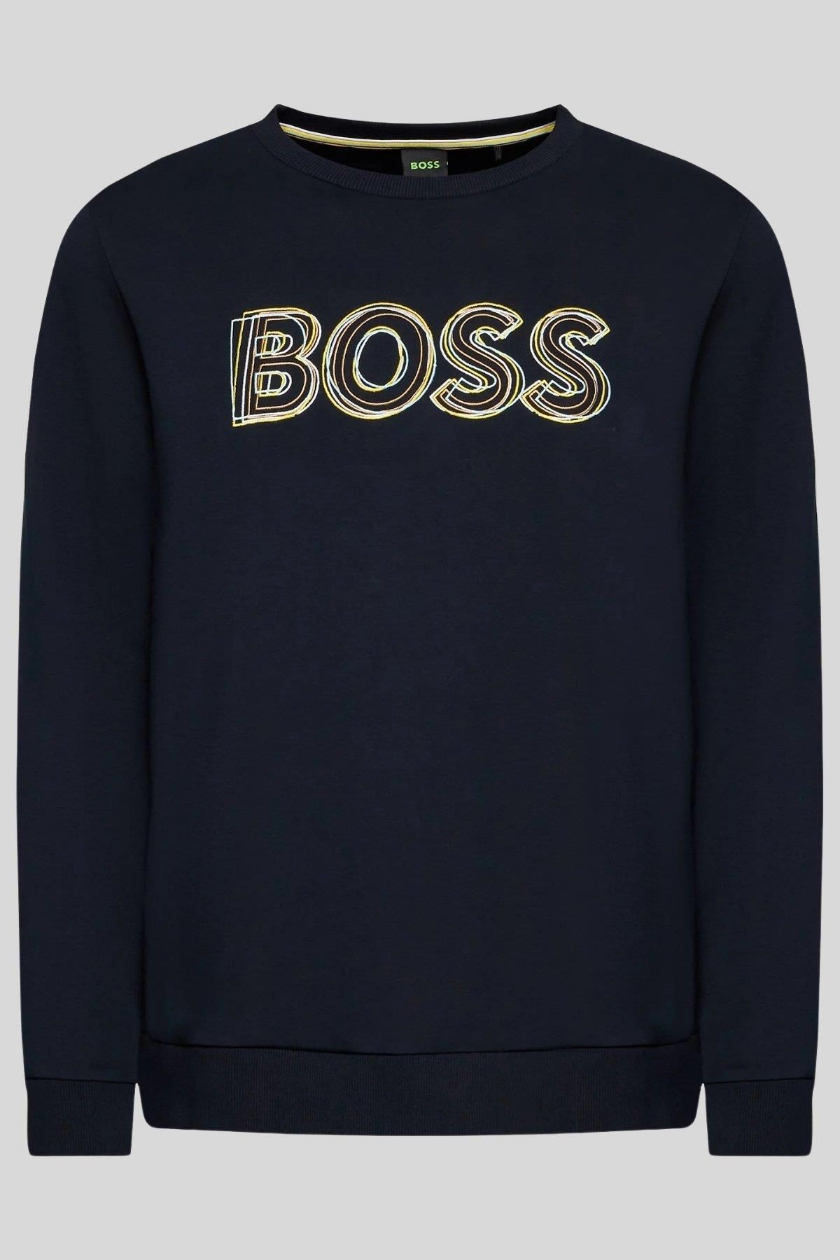 سویشرت مردانه پیراهن دریایی با سیاهه یقه دوچرخه BOSS