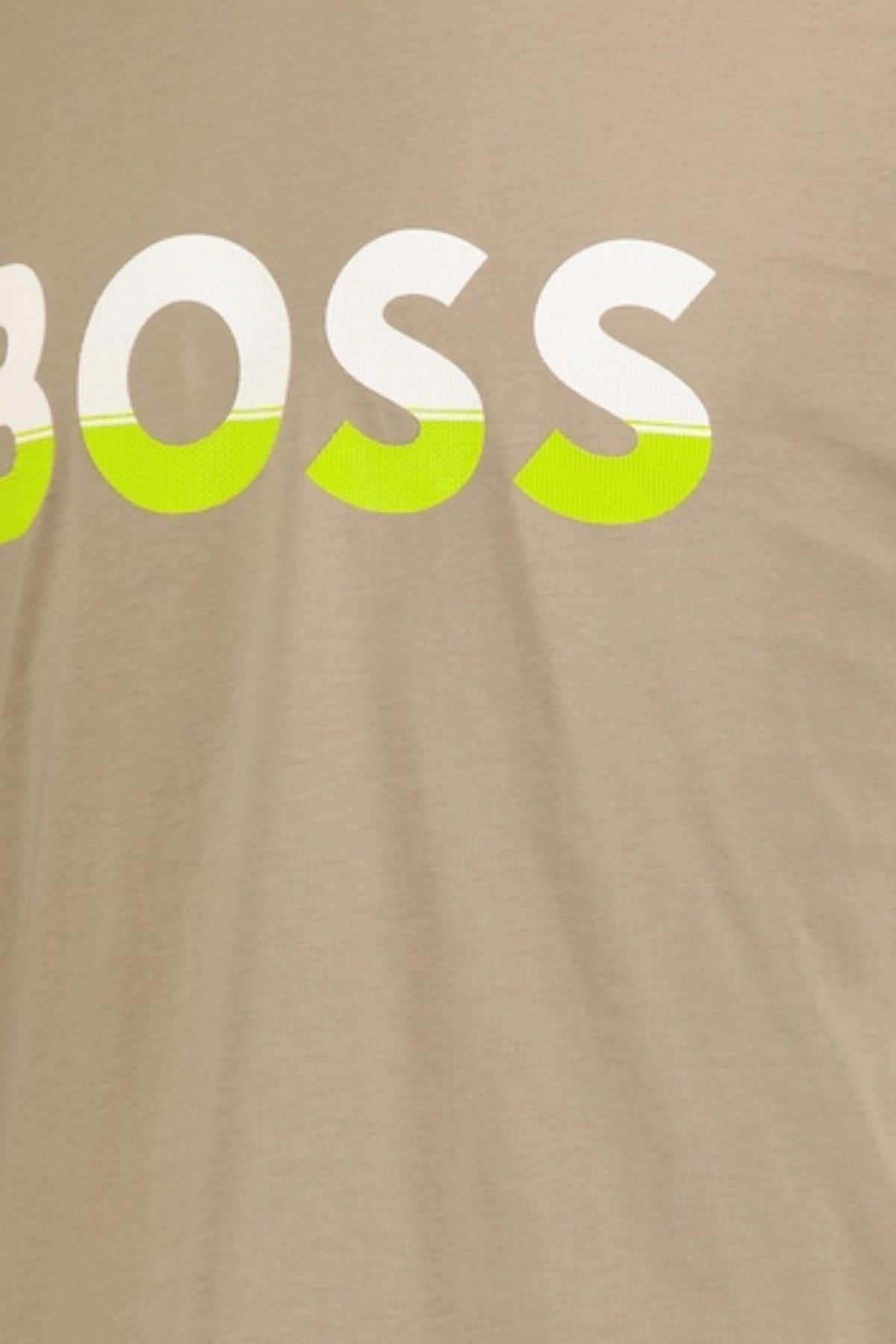 تی شرت مردانه یقه دوچرخه به طور منظم سبز BOSS