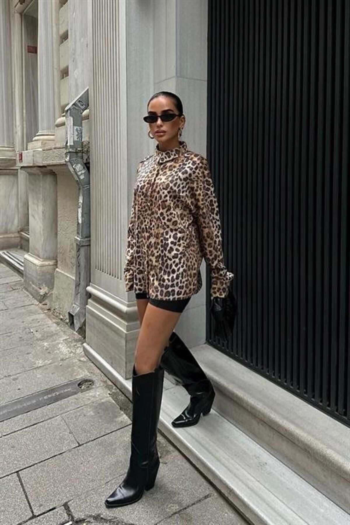 cibec Klohe Leopar Desenli Gömlek 3400