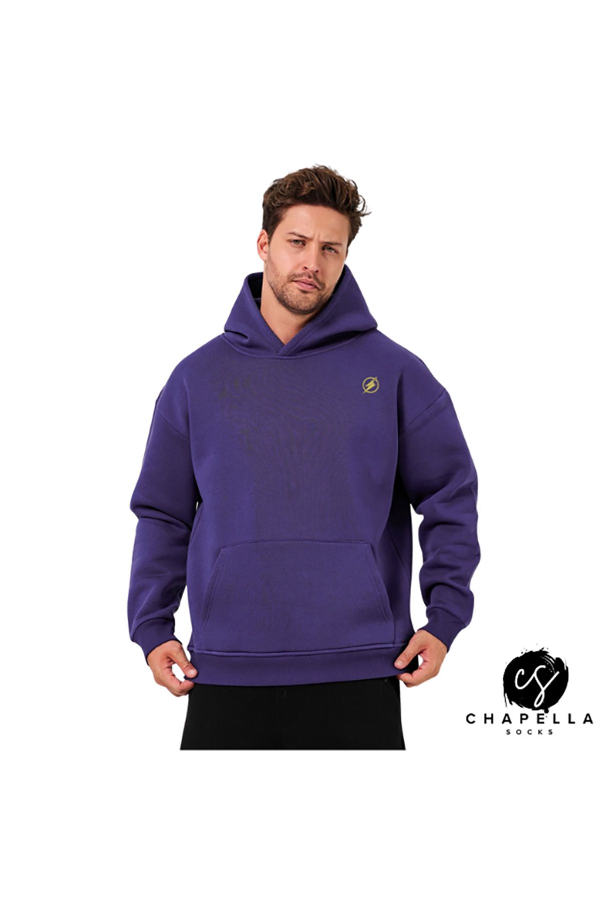ChapellaSocks Flash Desen Nakışlı Unisex Hoodie- %100 Pamuk ve Rahat!