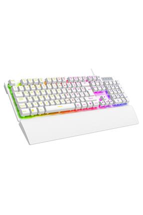Rampage KB-RX77 RUNNER BEYAZ USB Rainbow Aydınlatmalı Q Bilek Destekli Gaming...