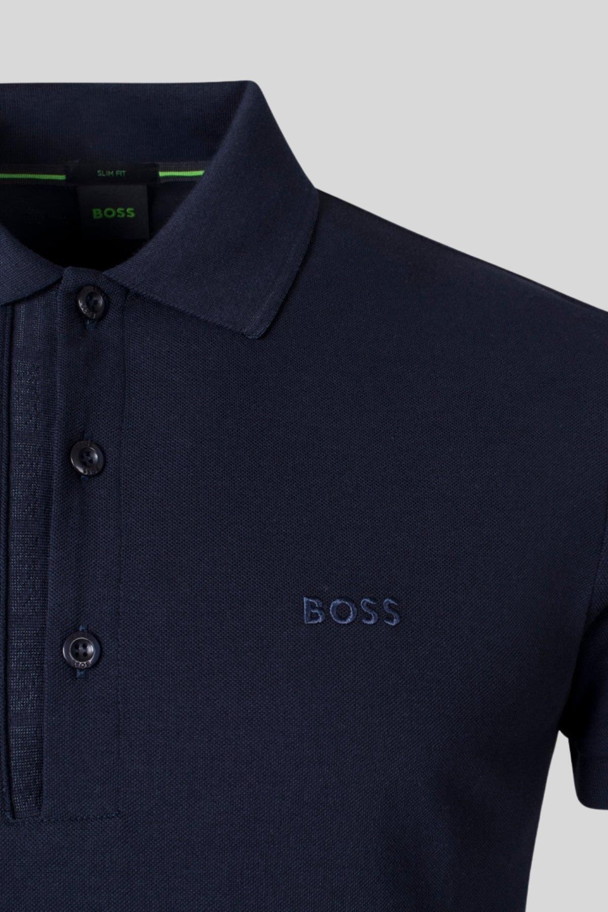 تی شرت یقه پولو مردانه تخم مرغ های مارک دار برش باریک چاشنی T SHIRT BOSS