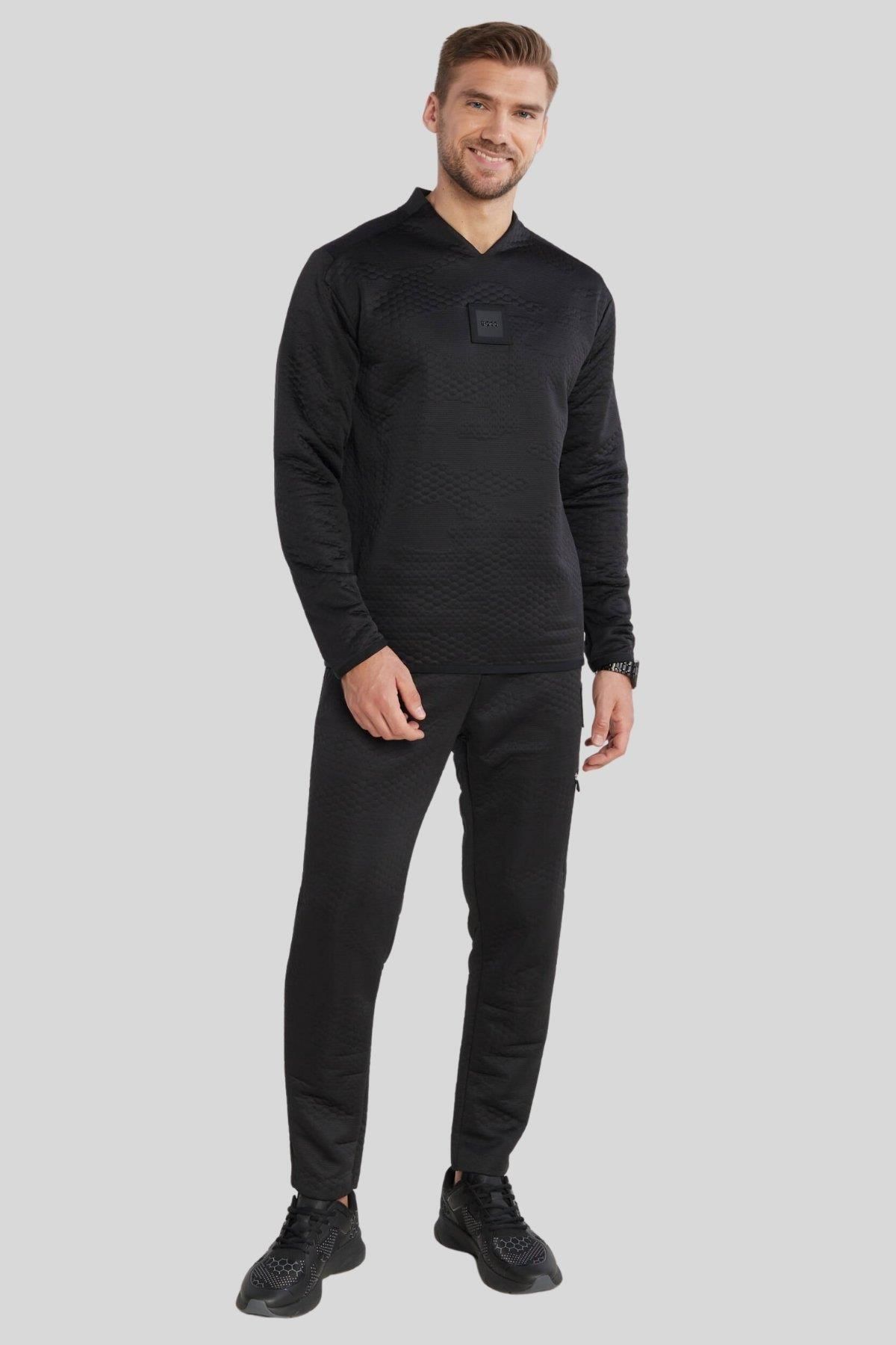 سویشرت مردانه به طور منظم مناسب V NECK پیراهن سیاه BOSS