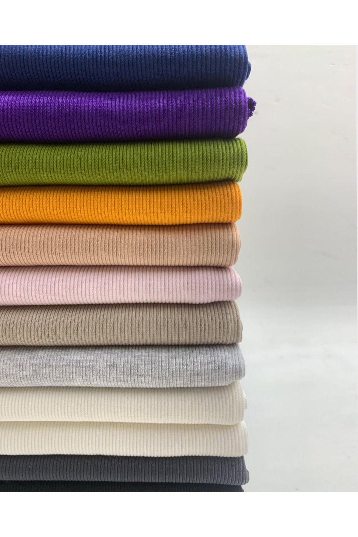 Yiğit Kumaş-Set of Camisole (Ribana) Fabric, 15 Pieces with Volumes from 70-90 cm 6