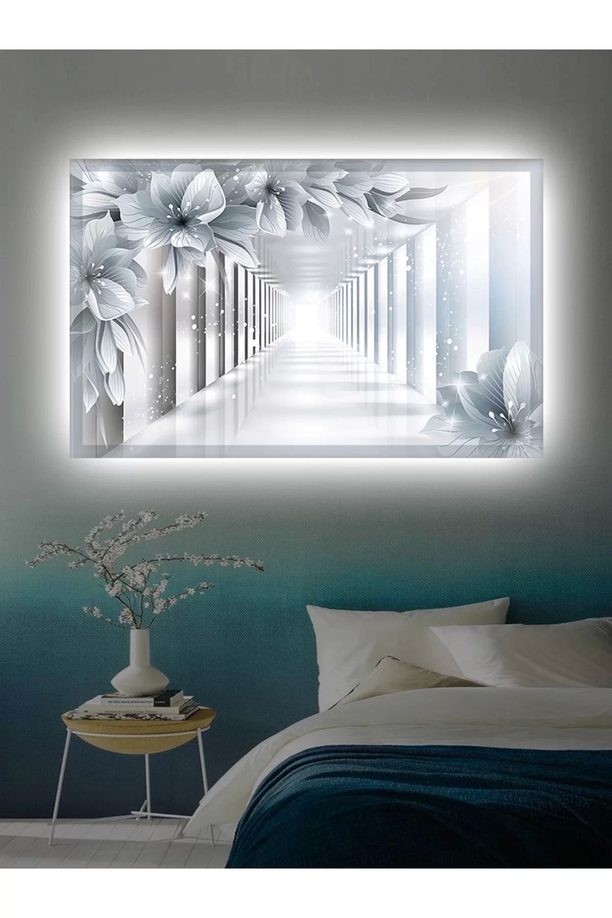 feifei Led Işıklı 3d Dekoratif Hediyelik Kanvas Tablo