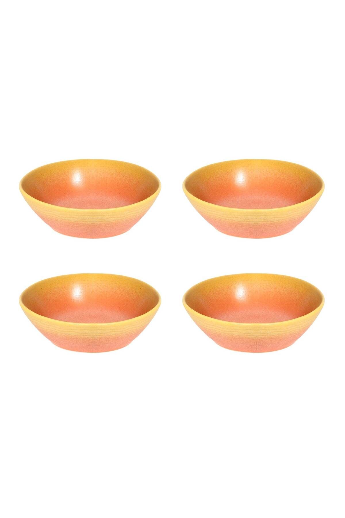 VAV GET-12-Piece Gradient Orange Dinnerware Set Service for 4 with Plates & Bowls 6