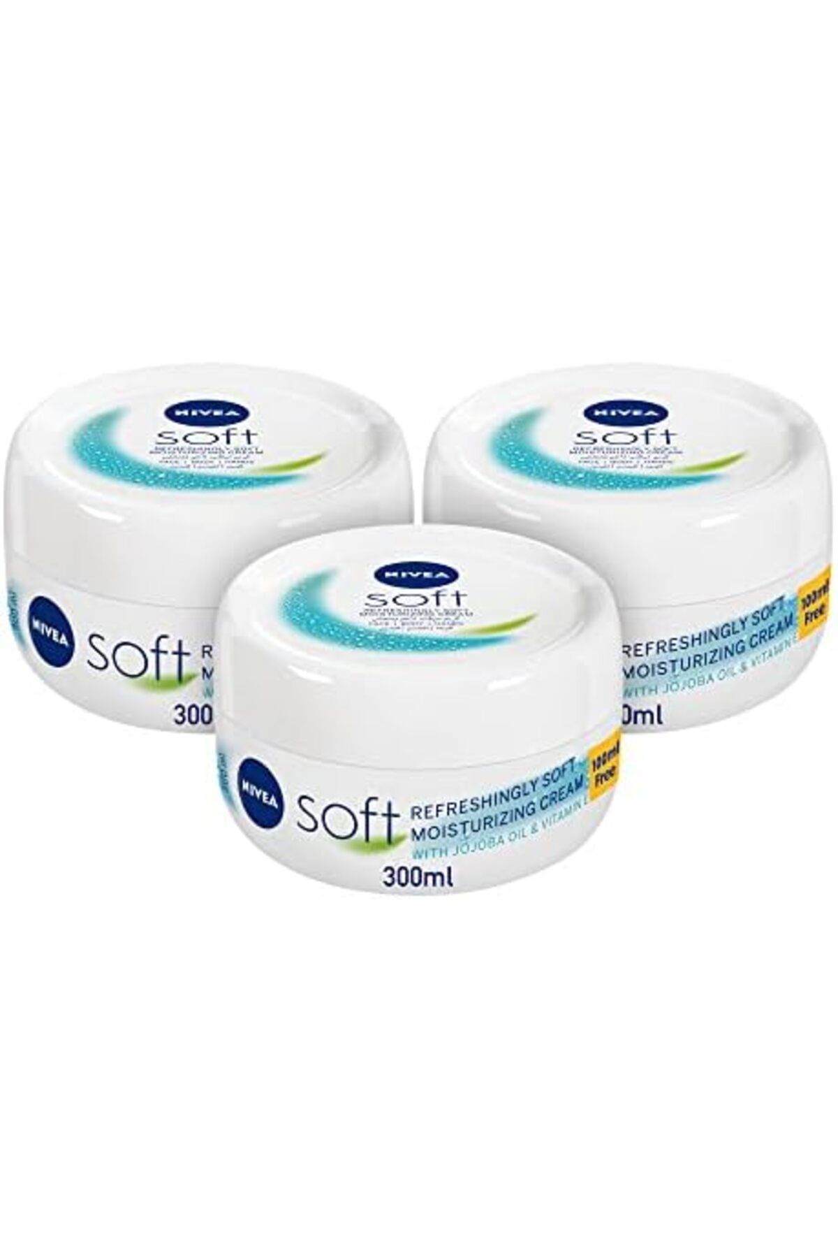 NIVEA-Soft Refreshing and Moisturizing Cream, 3 x 300ml Jar 2