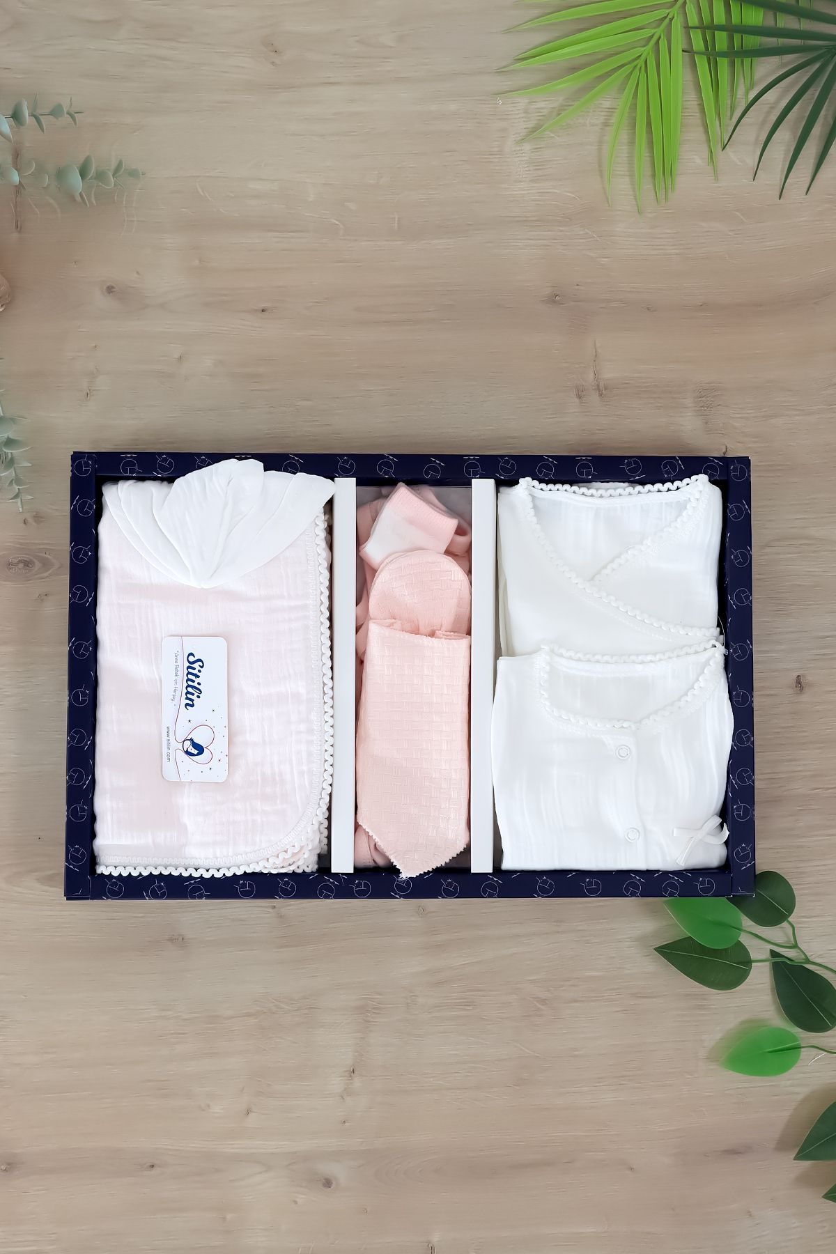 Sitilin-Pink Baby Girl Newborn Pink 10 Piece Luxury Hospital Release Bodysuit Set Stl6995 7